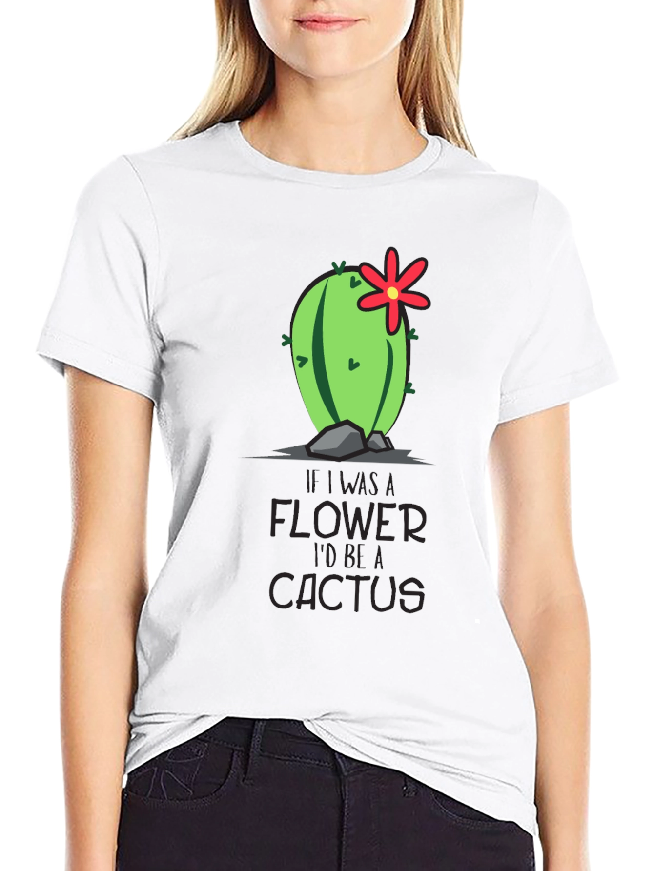 Cactus Flower Graphic T-Shirt