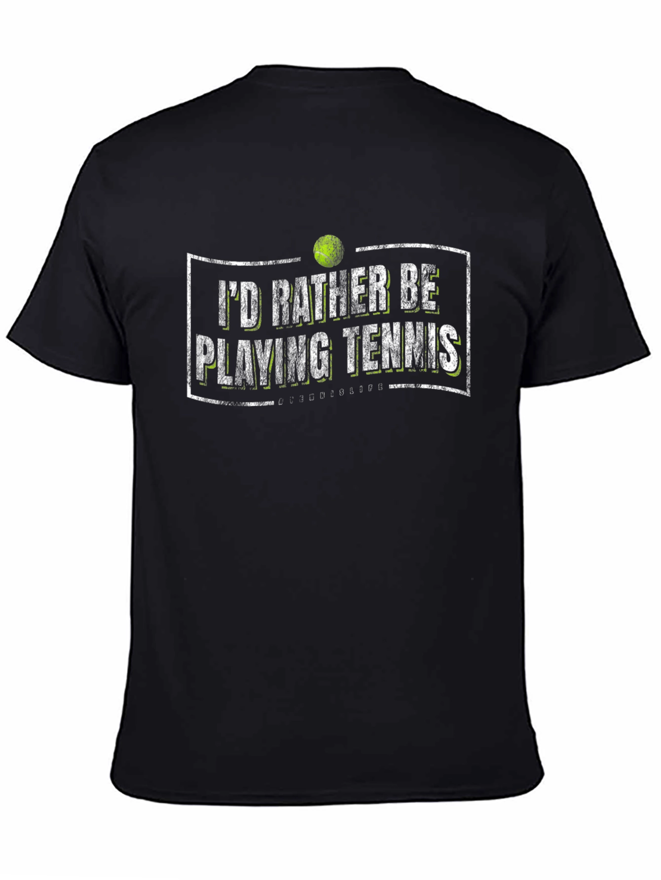 Tennis Lover Black T-Shirt Id Rather Be Playing Tennis