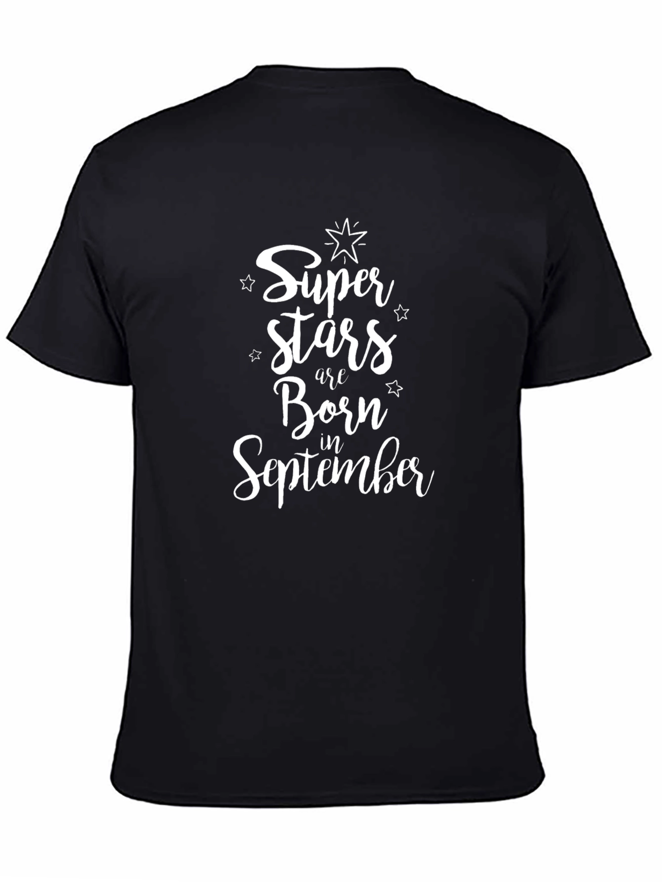 Super Stars Born in September Black T-Shirt