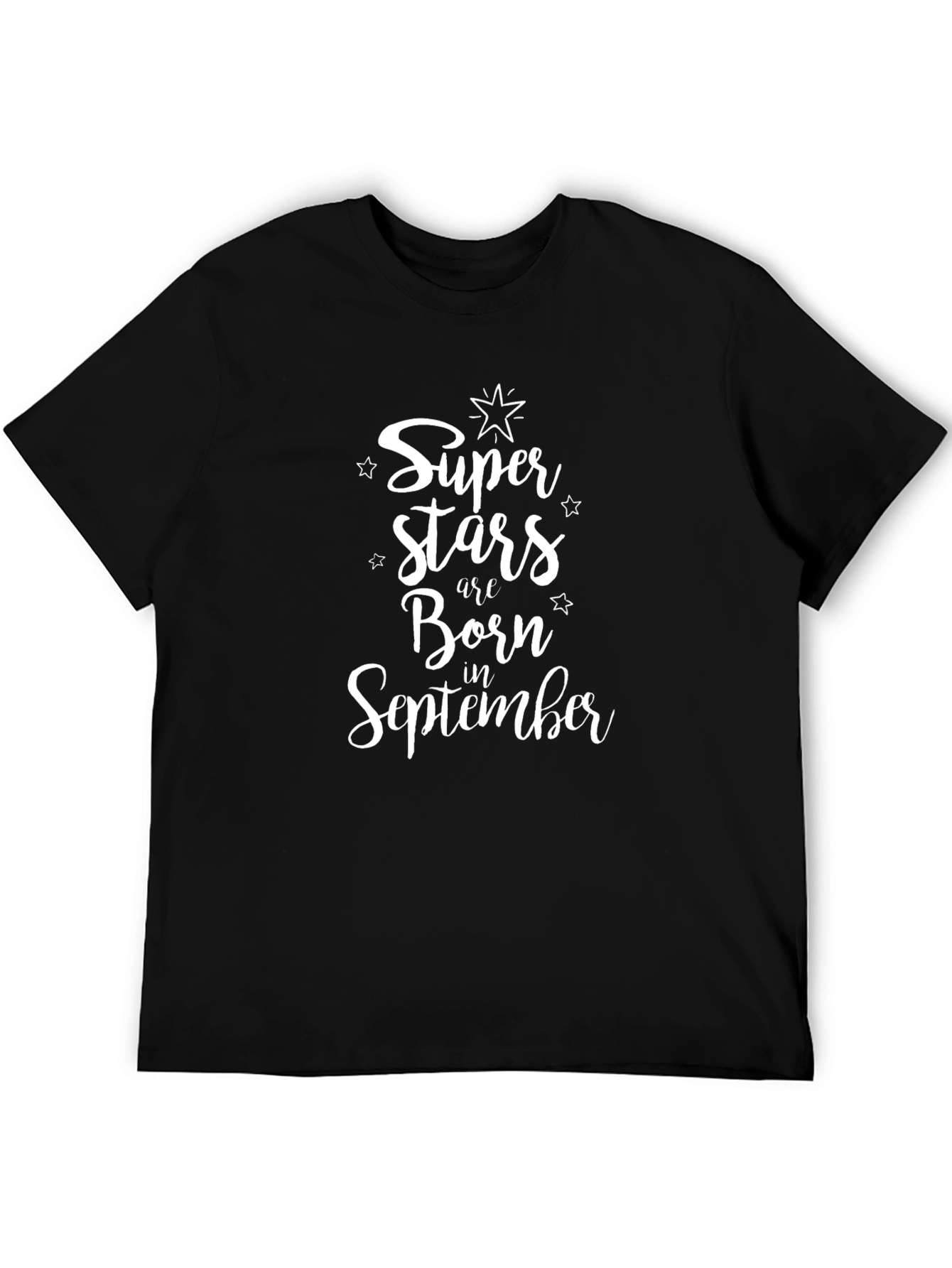 Super Stars Born in September Black T-Shirt