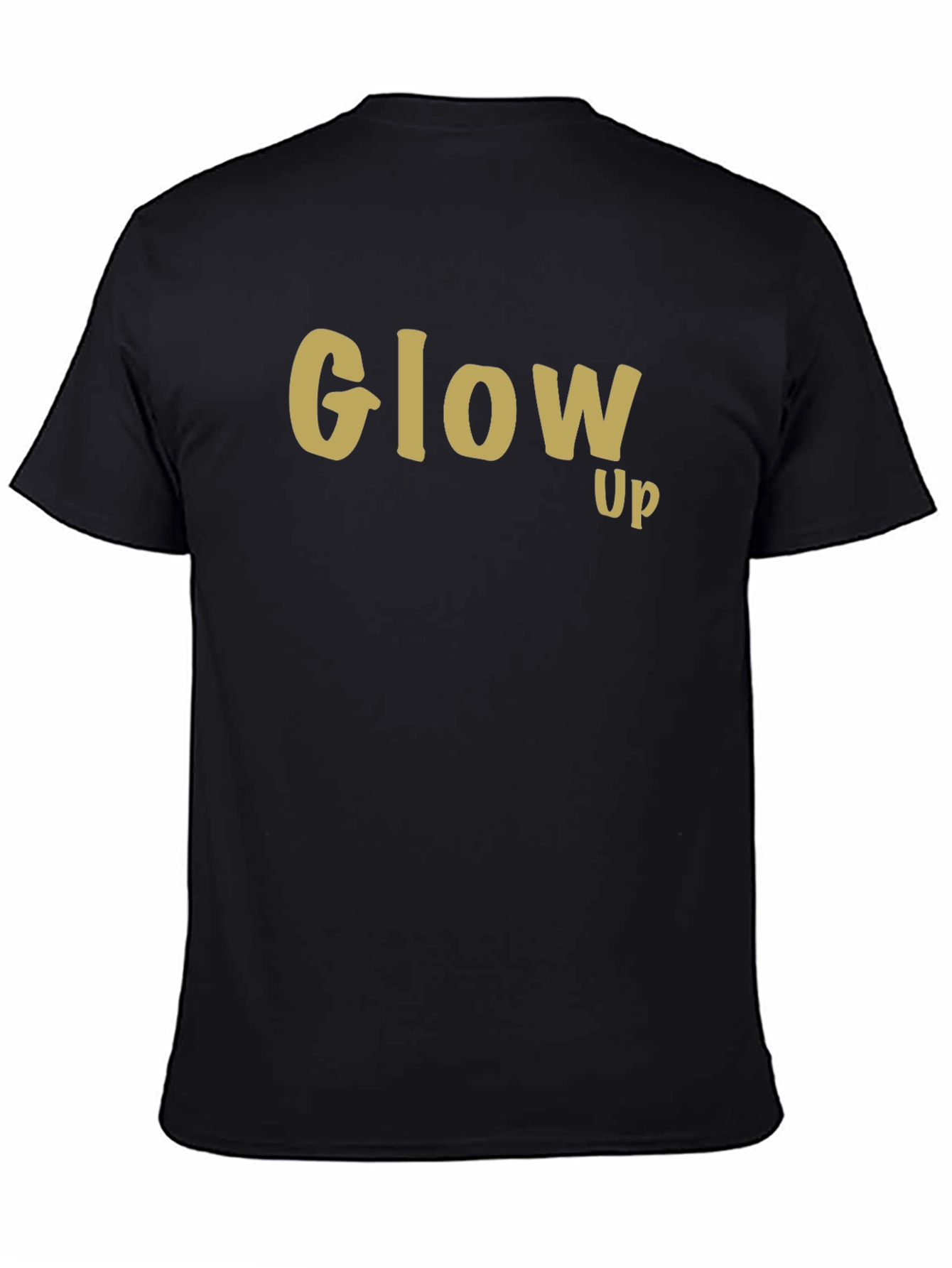 Glow Up Black Cotton Graphic Tee