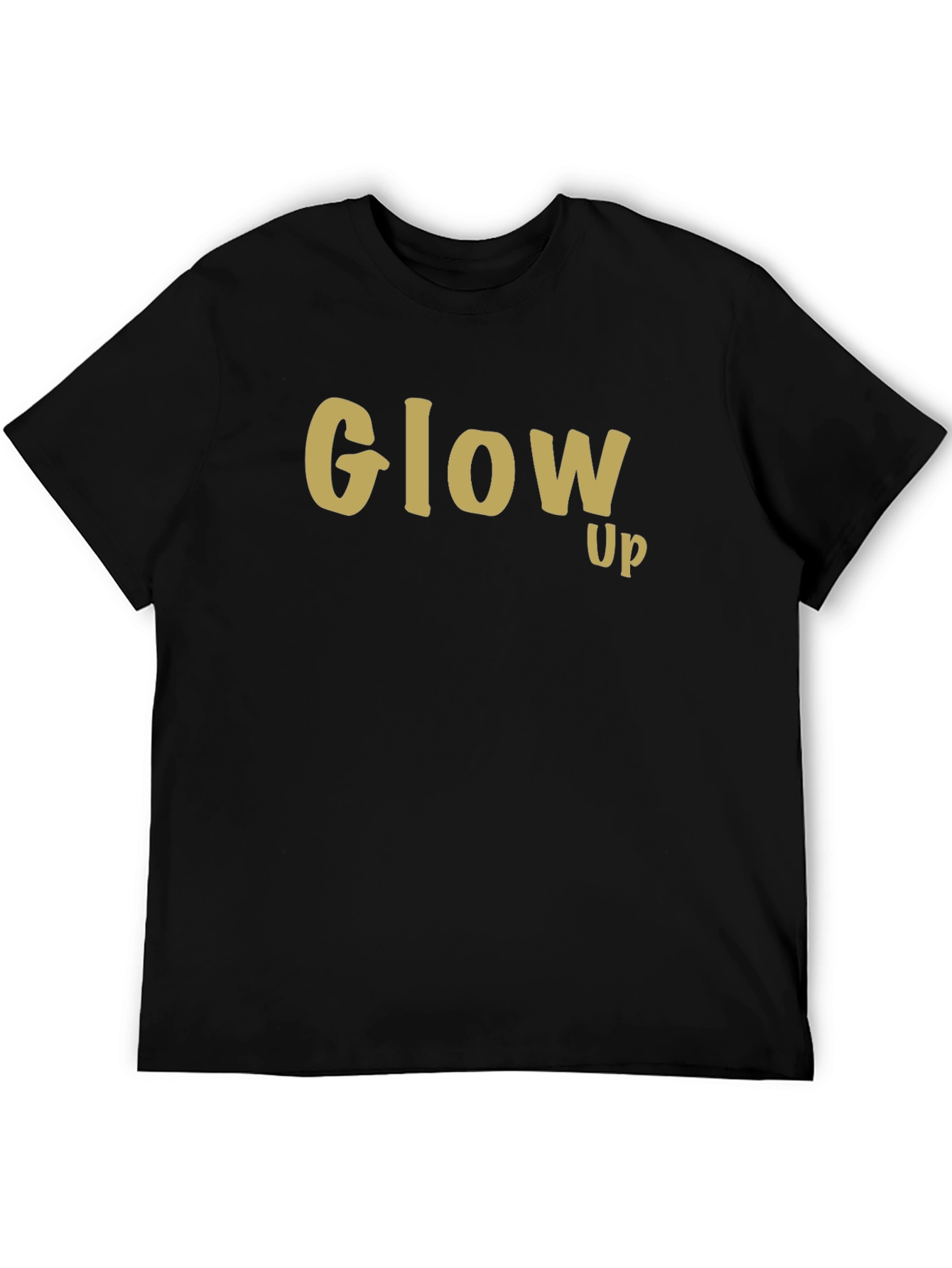 Glow Up Black Cotton Graphic Tee