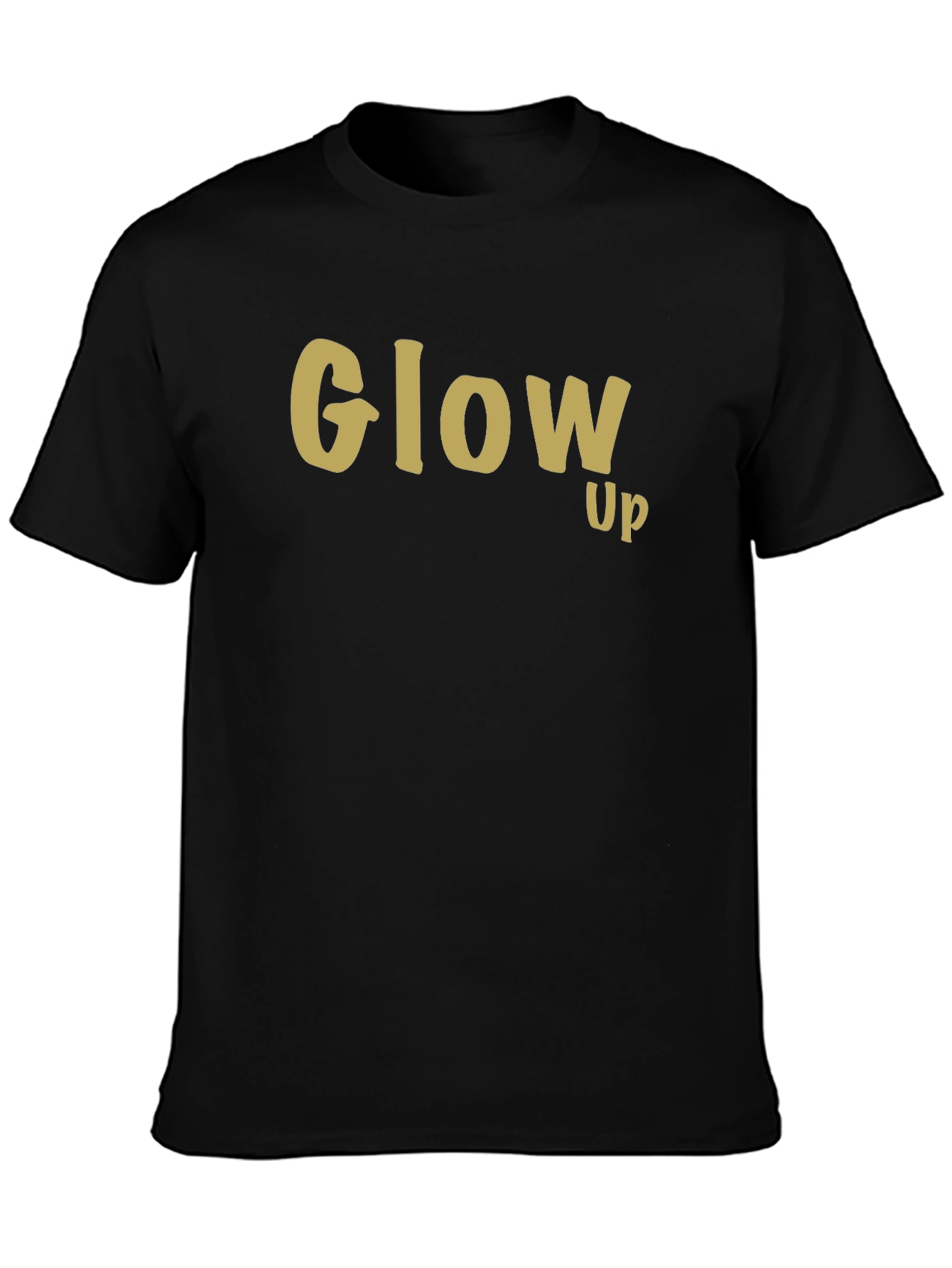 Glow Up Black Cotton Graphic Tee