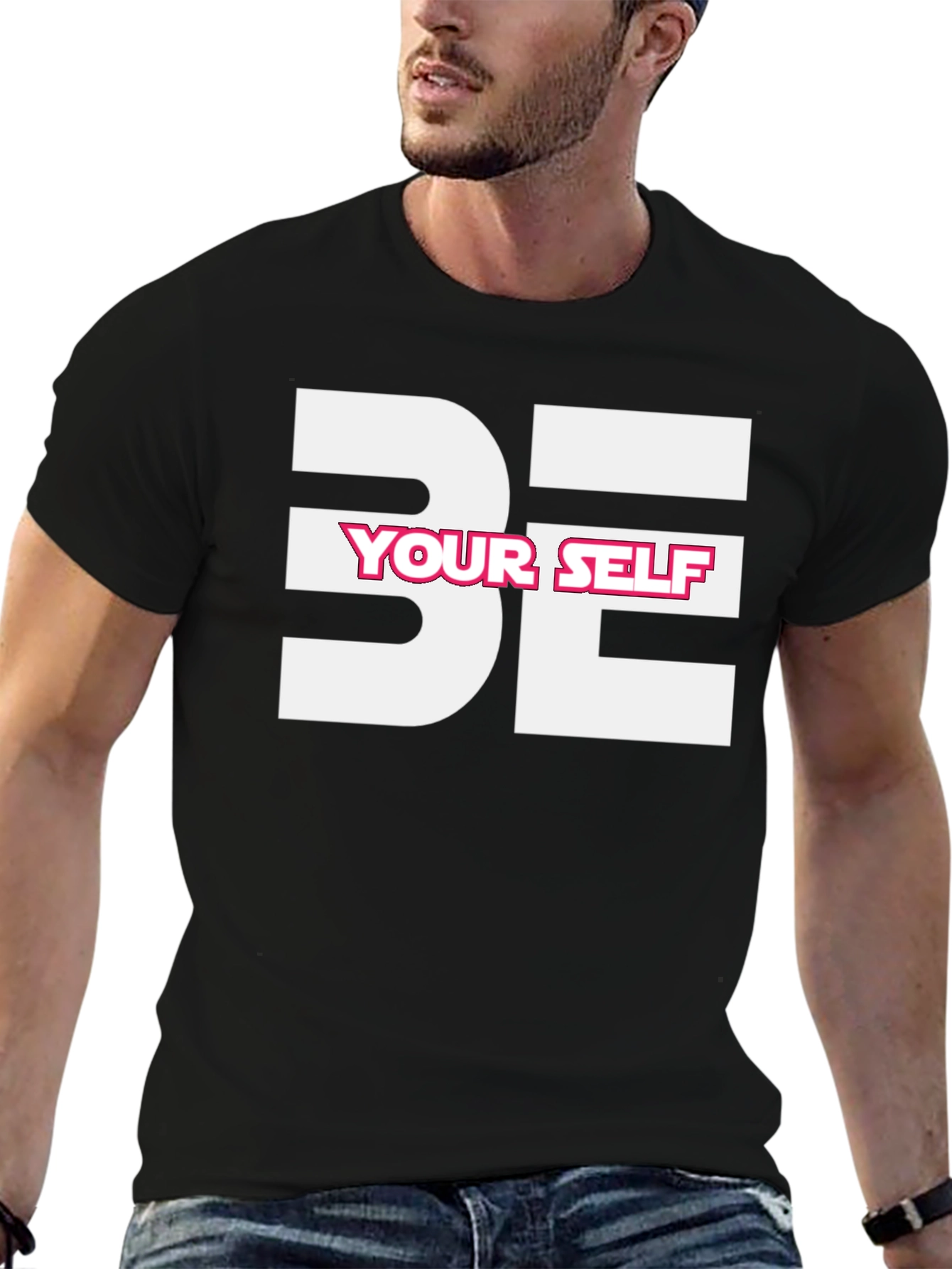 Be Yourself Graphic Tee - Stylish Black T-Shirt