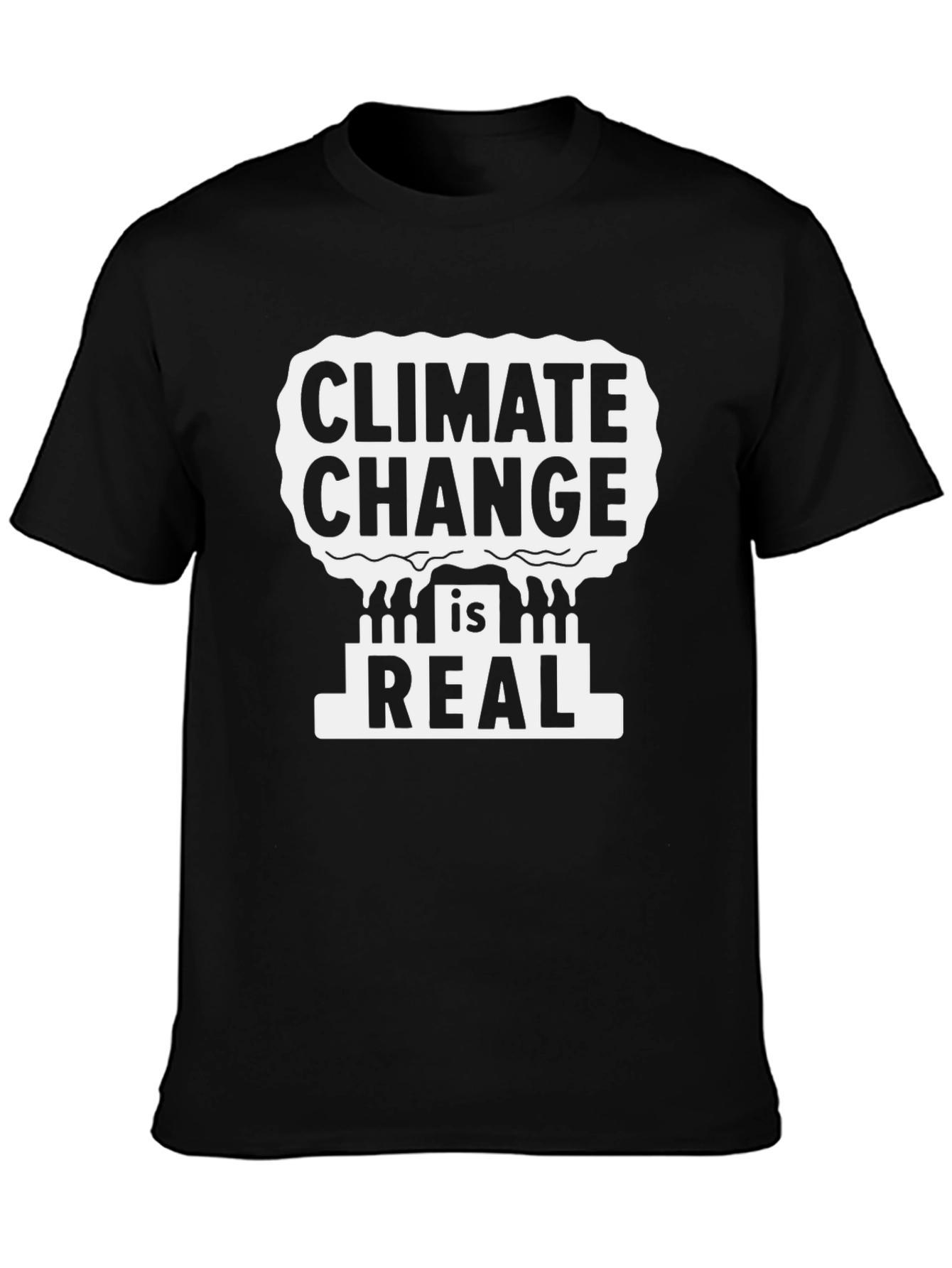 Climate Change is Real Black T-Shirt