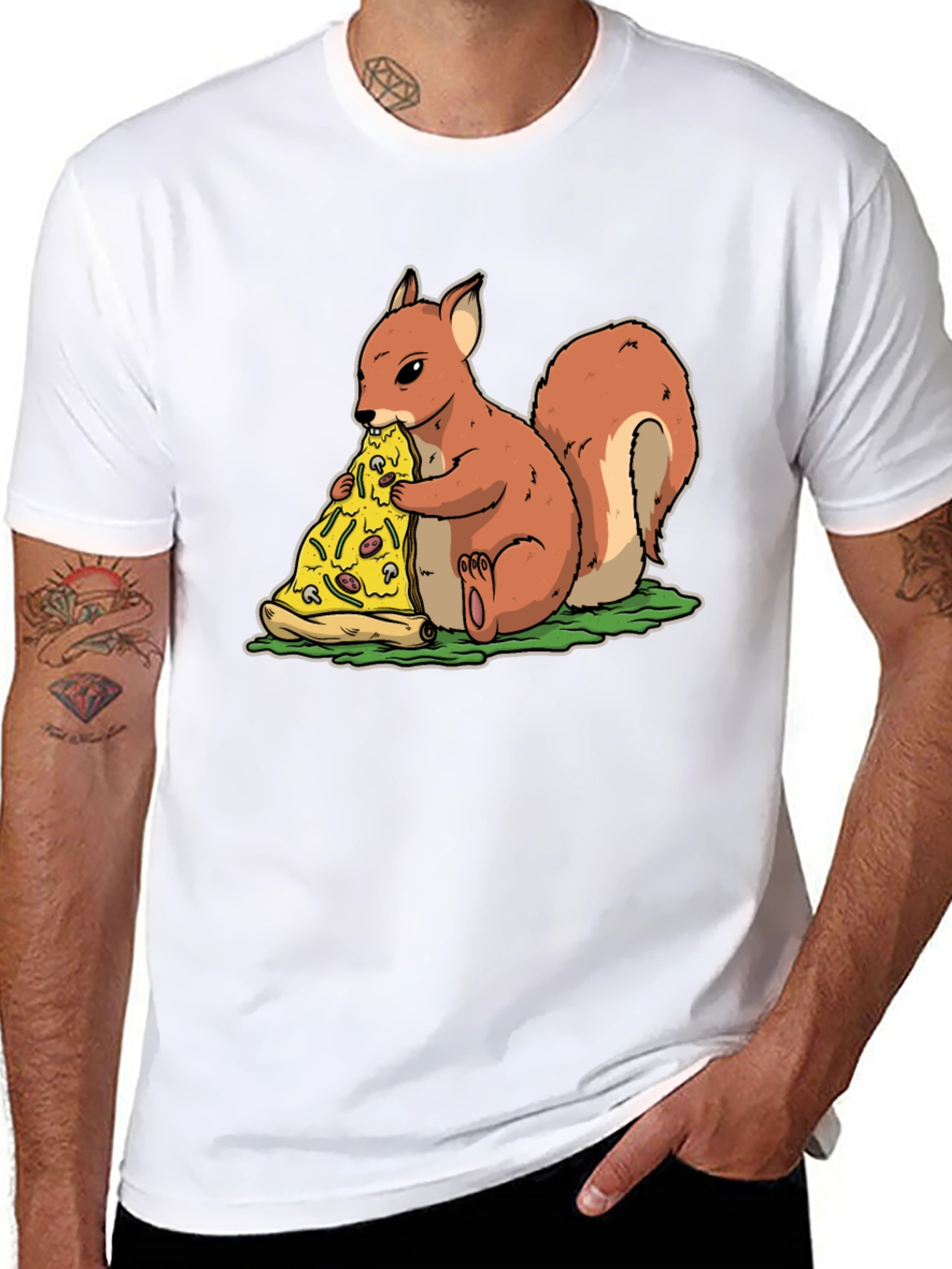 Squirrel Pizza T-Shirt - Funny Graphic Tee