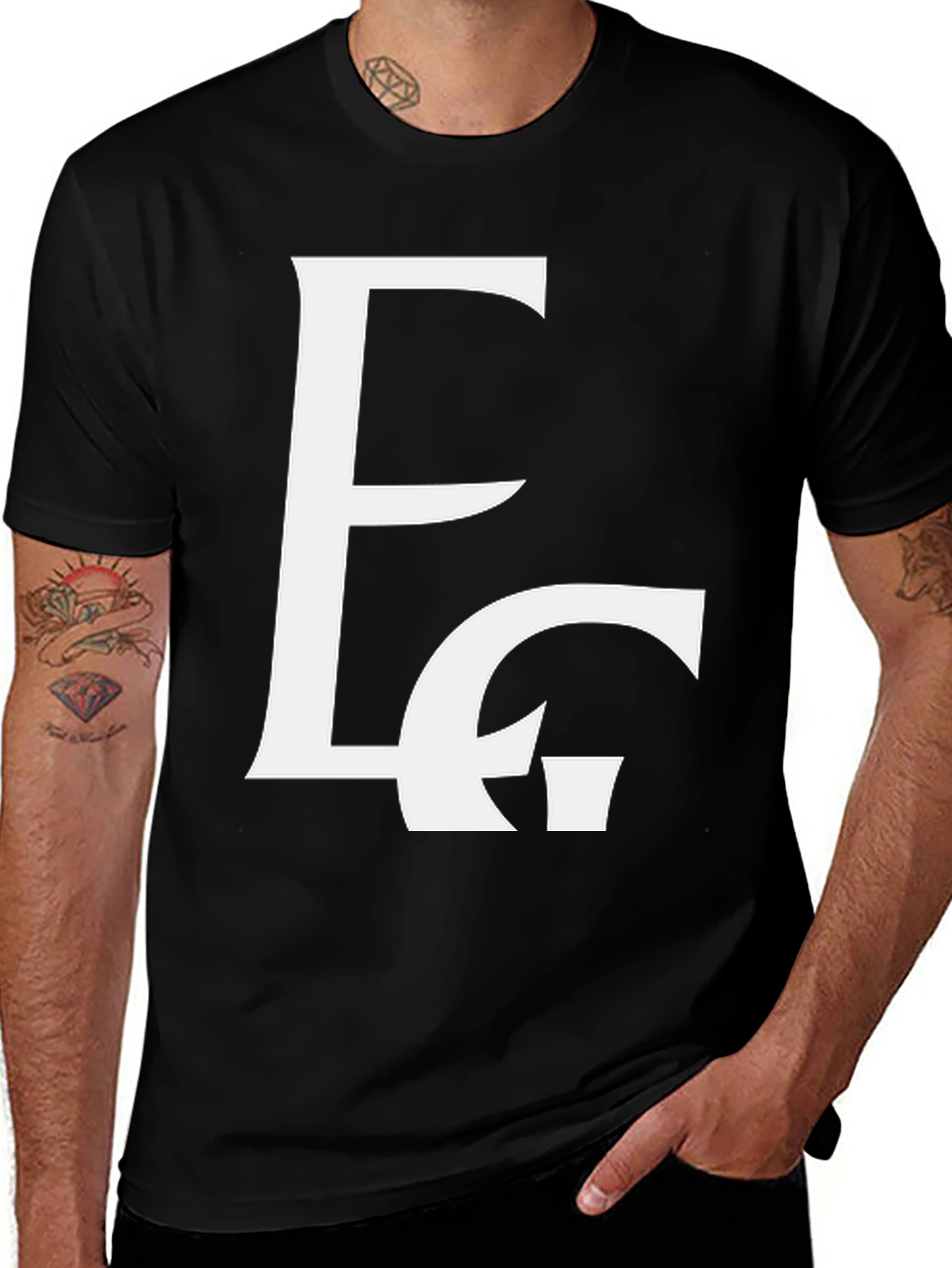 EC Logo Graphic Print Black T-Shirt