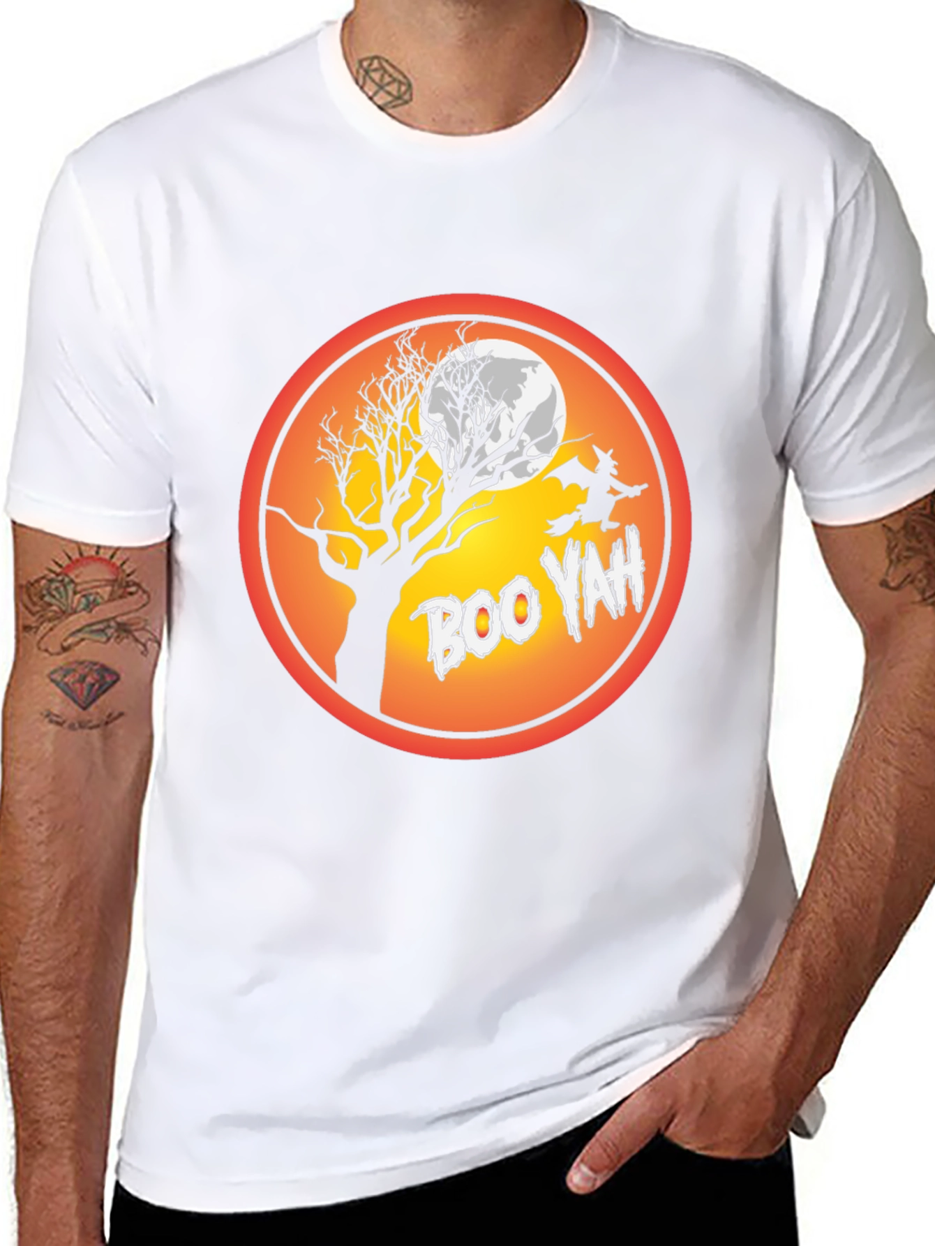 Boo Yah Halloween T-Shirt - Spooky Witch Design