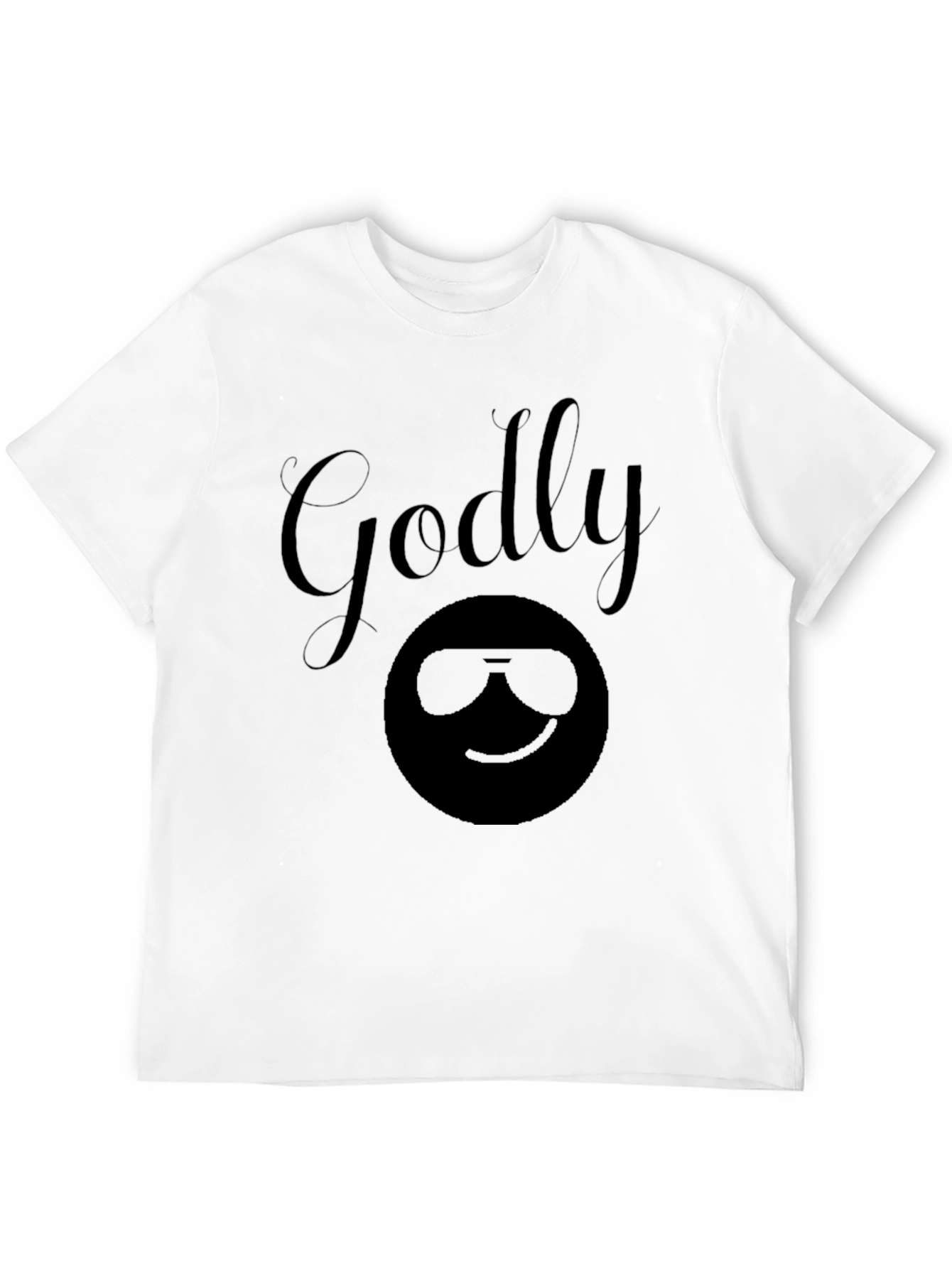 Godly Emoji Graphic Tee - Black Cotton T-Shirt