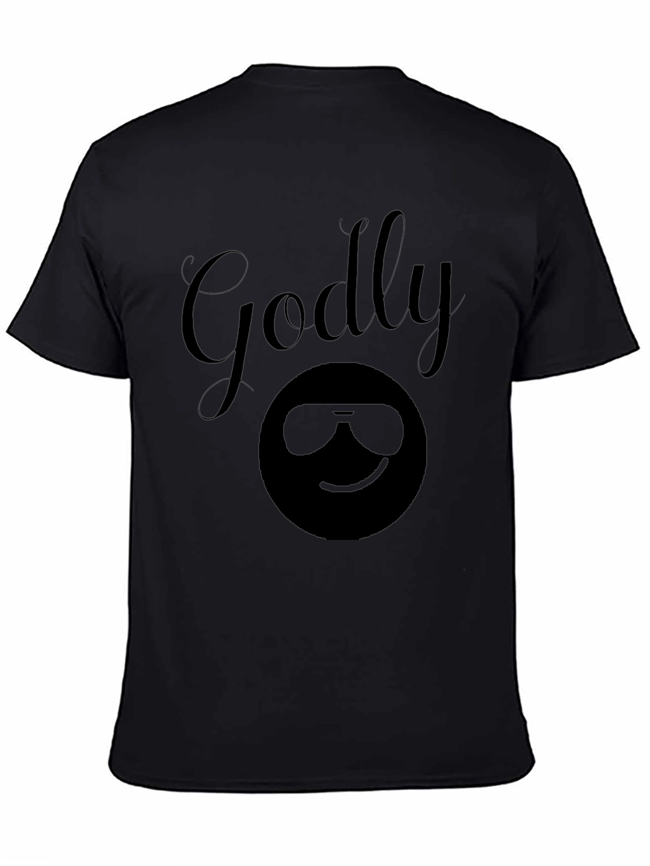 Godly Emoji Graphic Tee - Black Cotton T-Shirt