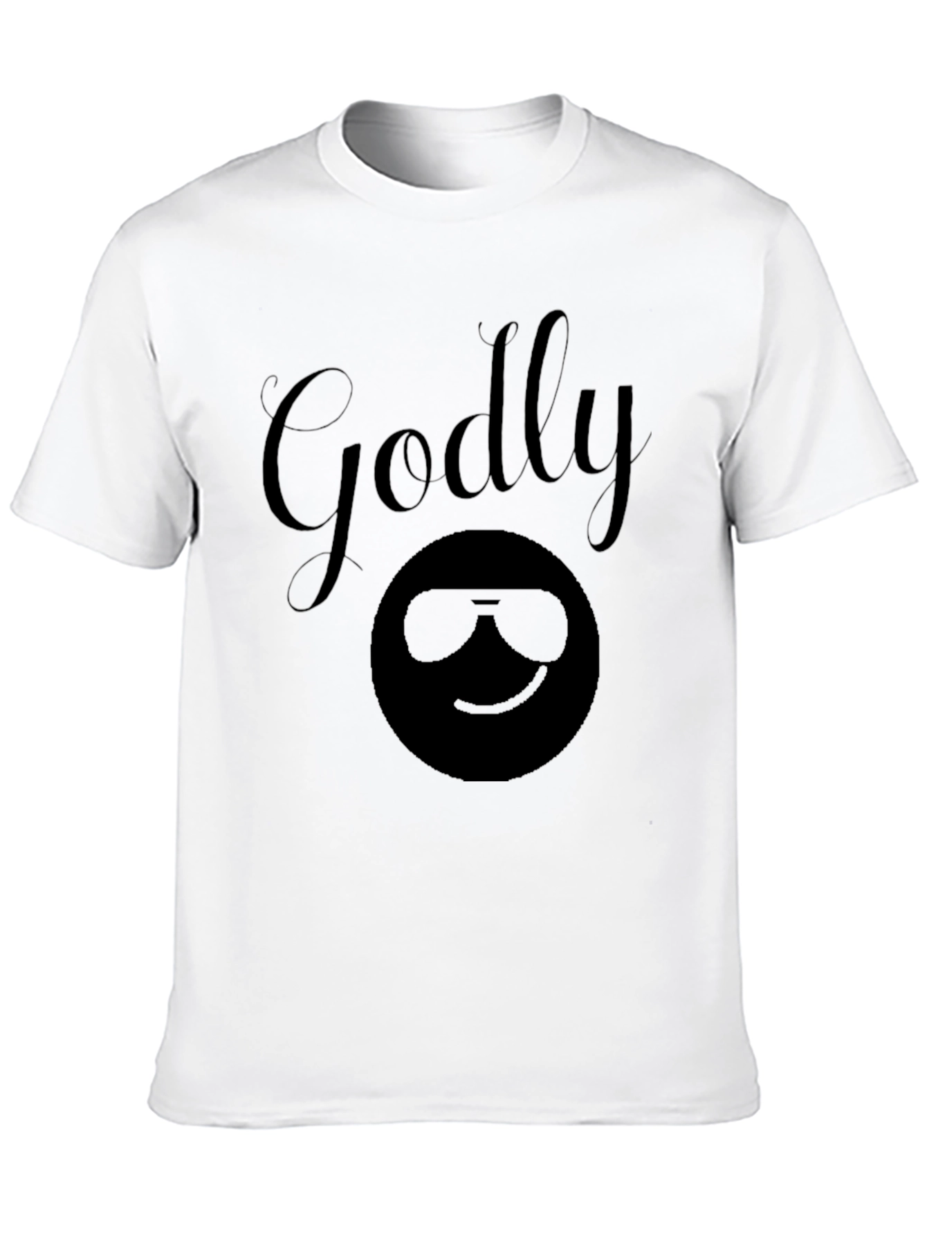 Godly Emoji Graphic Tee - Black Cotton T-Shirt