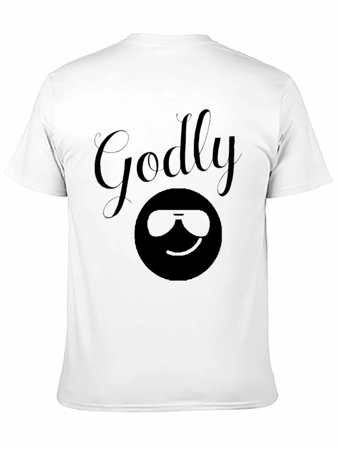 Godly Emoji Graphic Tee - Black Cotton T-Shirt
