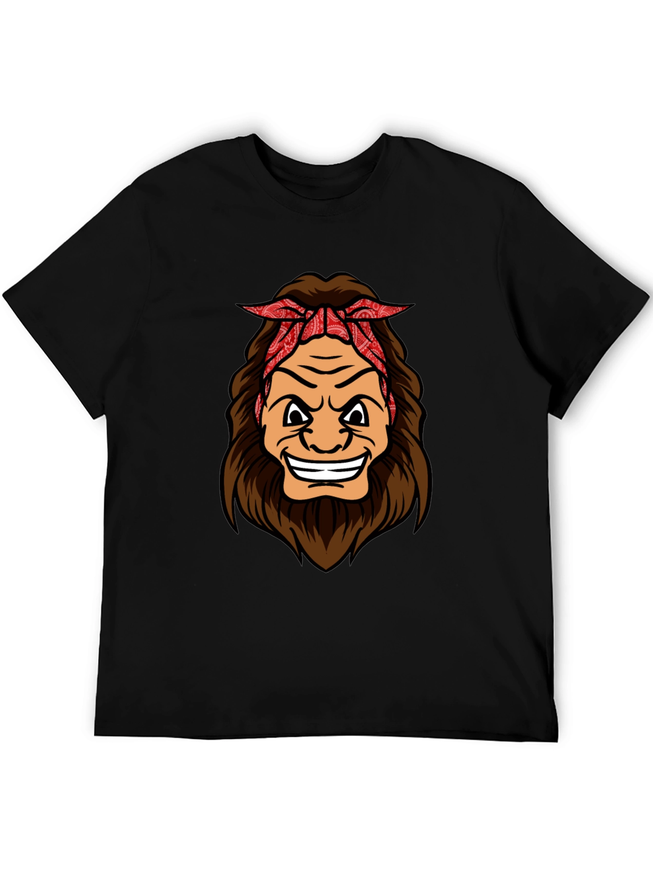 Cartoon Sasquatch Graphic Tee - Black
