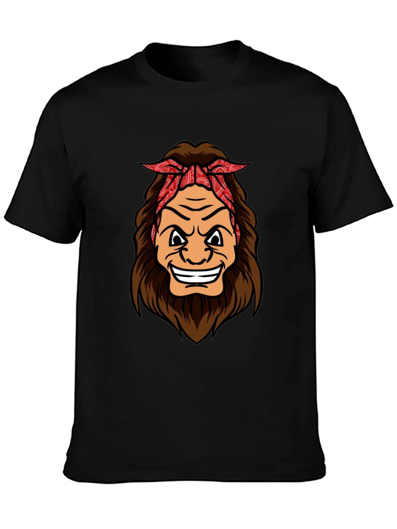 Cartoon Sasquatch Graphic Tee - Black