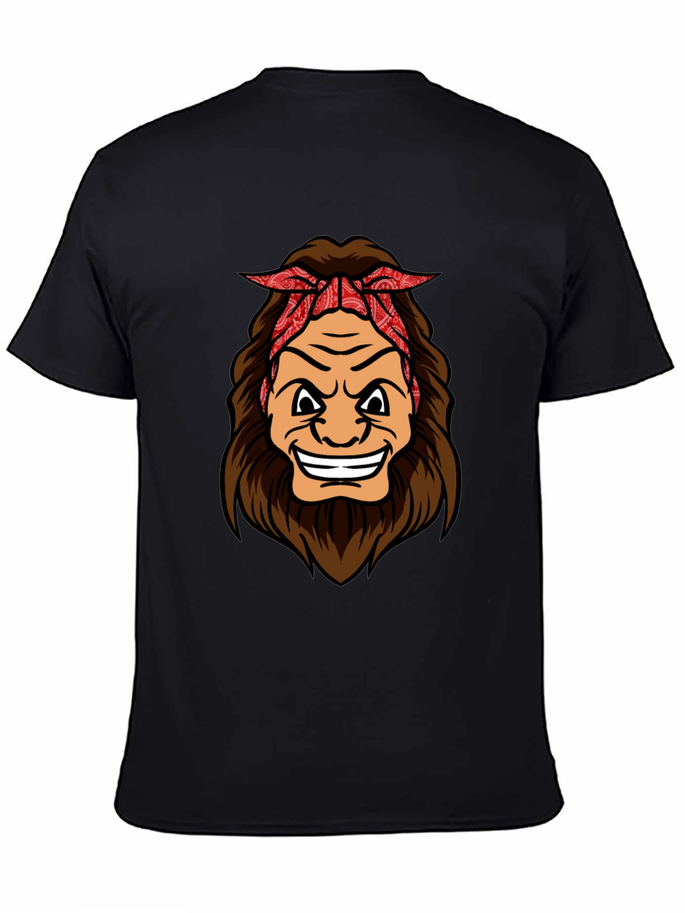 Cartoon Sasquatch Graphic Tee - Black