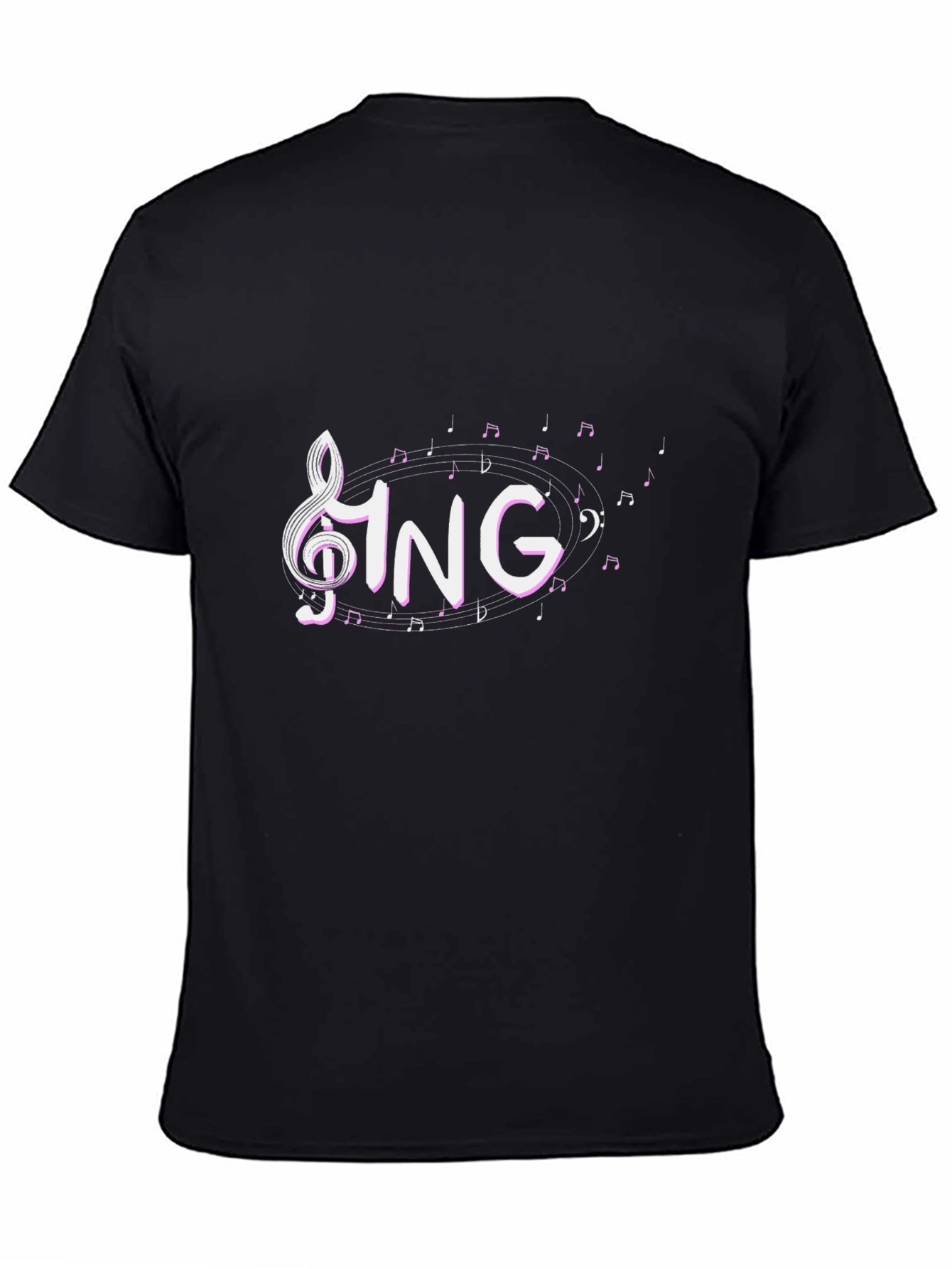 Sing Music Note Graphic Tee - Black Cotton Blend