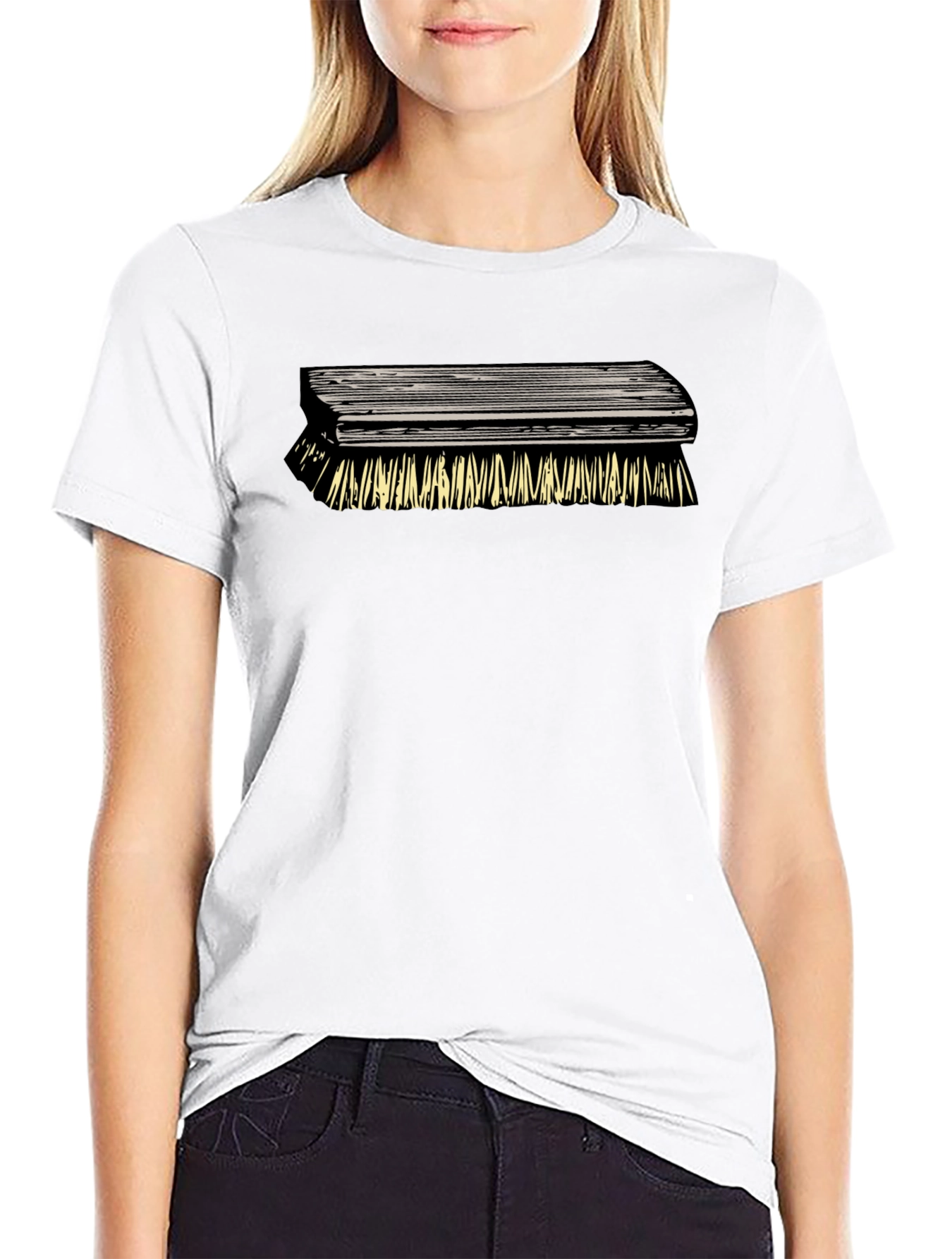 Novelty Brush Graphic Tee - Unique Design Casual Style