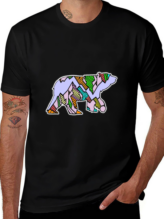 Abstract Bear Graphic T-Shirt