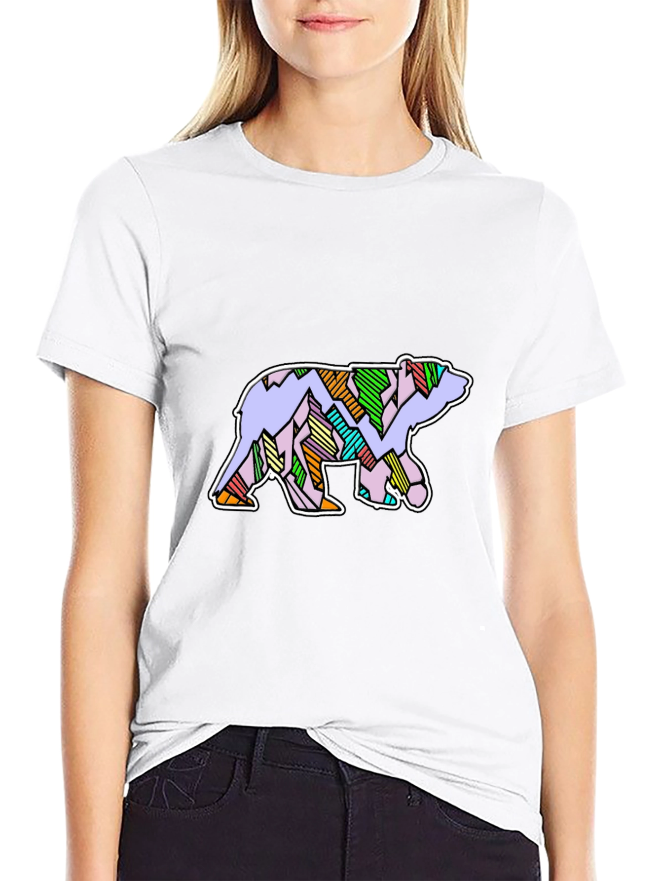 Abstract Bear Graphic T-Shirt