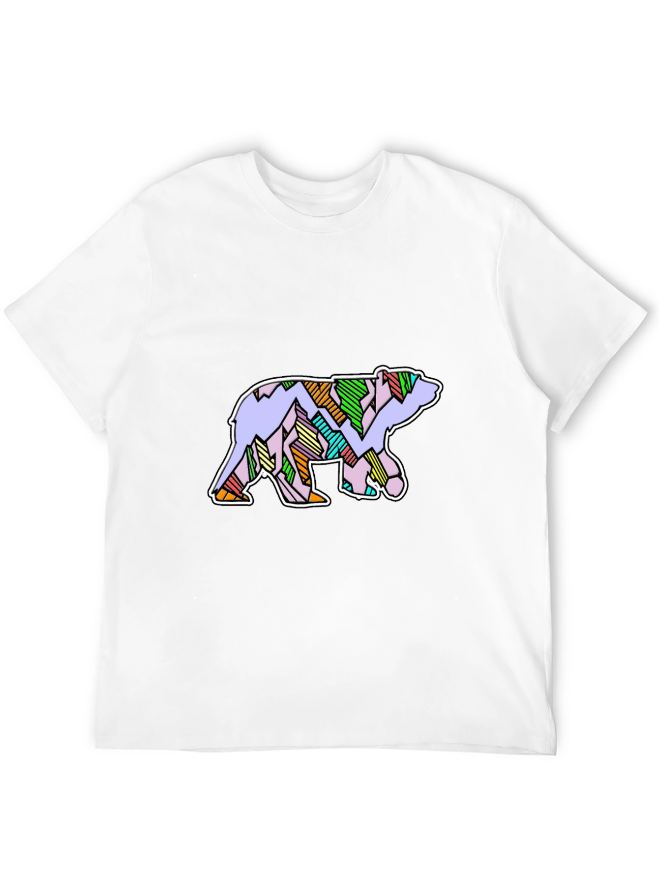 Abstract Bear Graphic T-Shirt