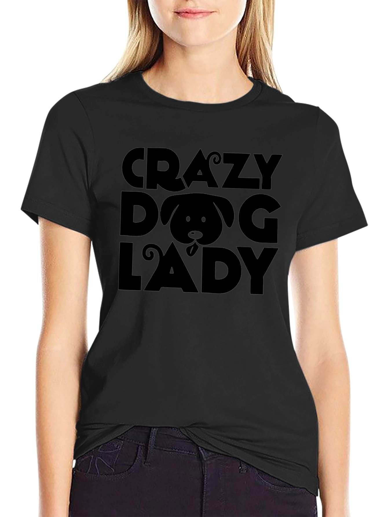 Crazy Dog Lady Graphic Tee - Unisex Black T-Shirt