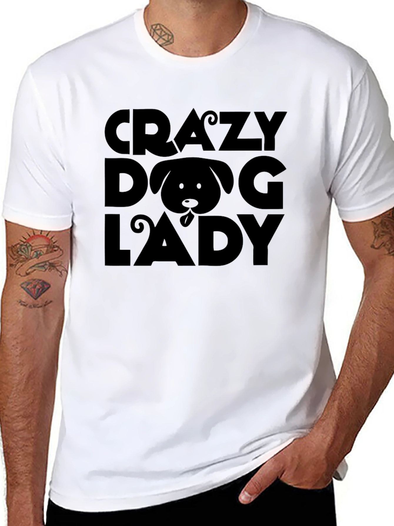 Crazy Dog Lady Graphic Tee - Unisex Black T-Shirt