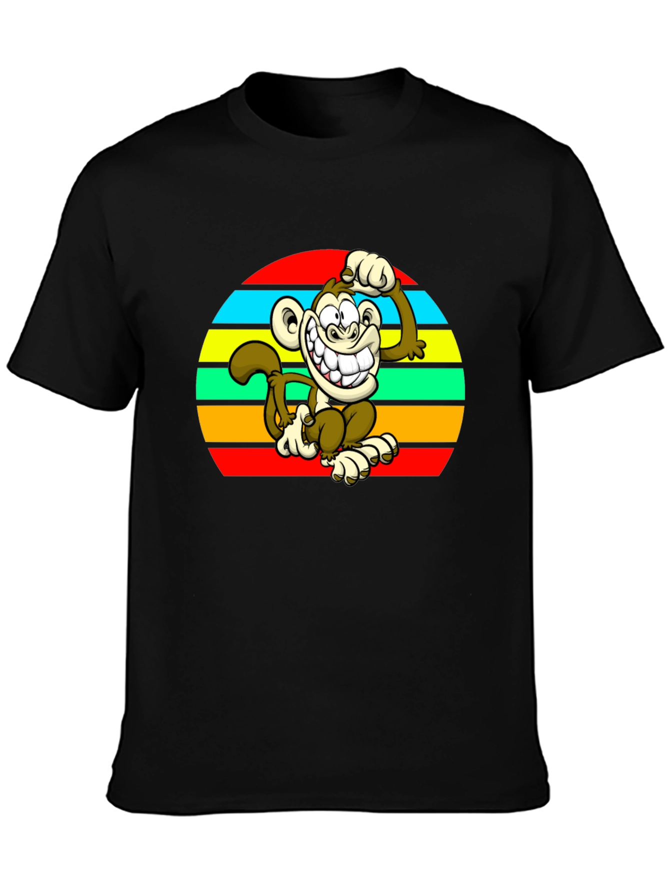 Monkey Retro Sunset Graphic T-Shirt