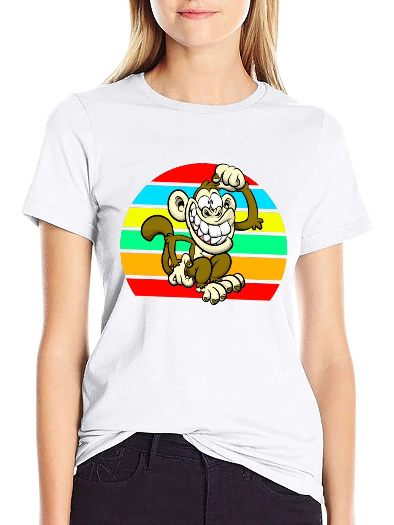 Monkey Retro Sunset Graphic T-Shirt