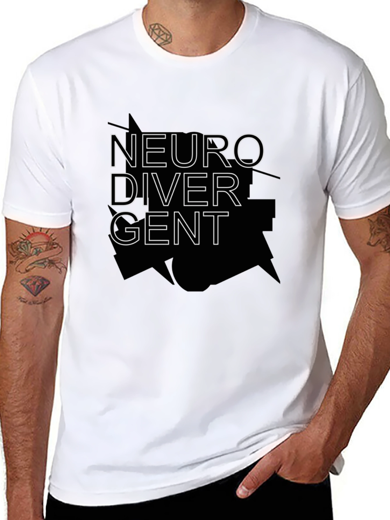 Neurodivergent Graphic Tee - Black Cotton T-Shirt