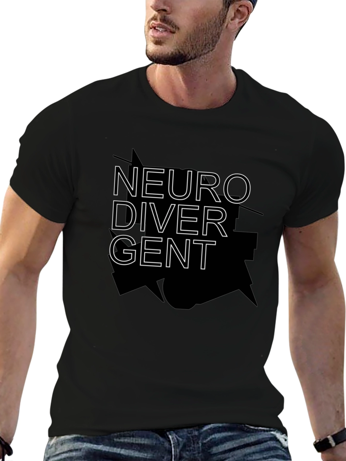 Neurodivergent Graphic Tee - Black Cotton T-Shirt