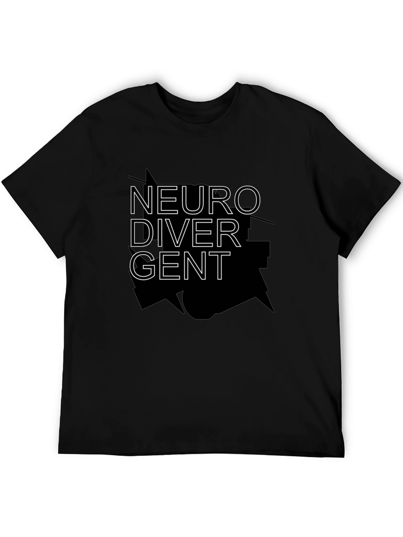 Neurodivergent Graphic Tee - Black Cotton T-Shirt
