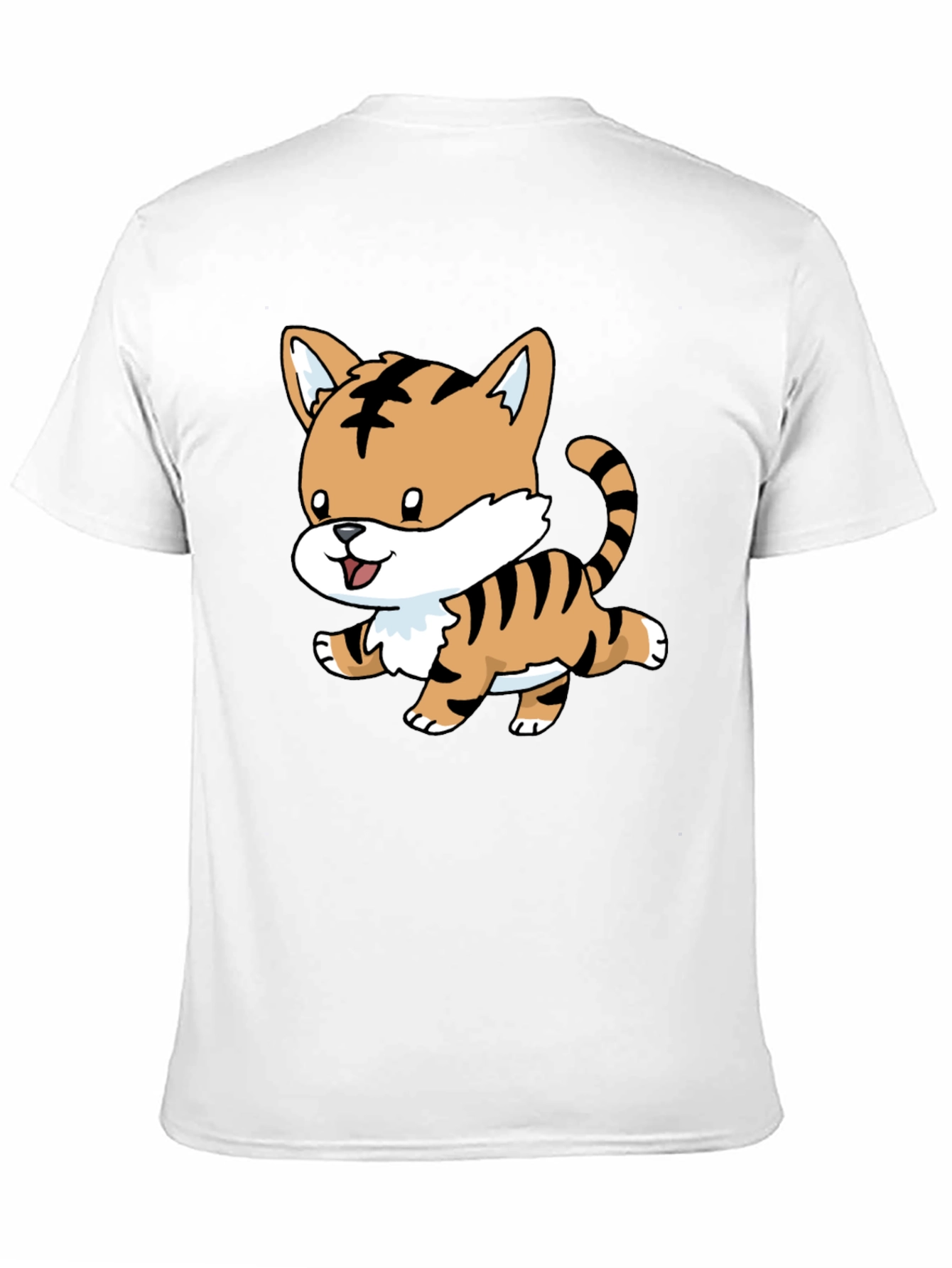 Cute Tiger Graphic Tee - Black Cotton Shirt