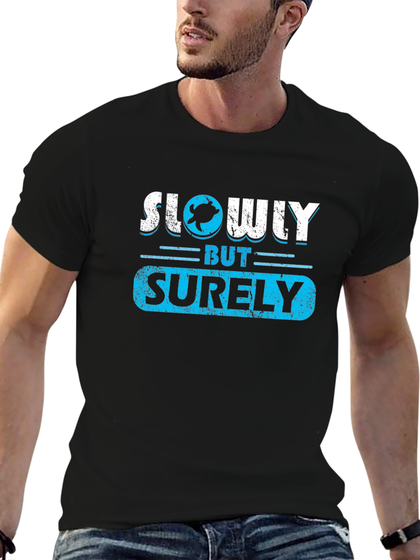 Slowly But Surely Graphic Tee - Turtle Design