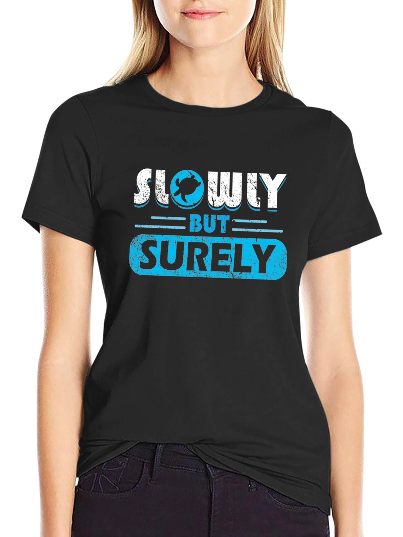Slowly But Surely Graphic Tee - Turtle Design