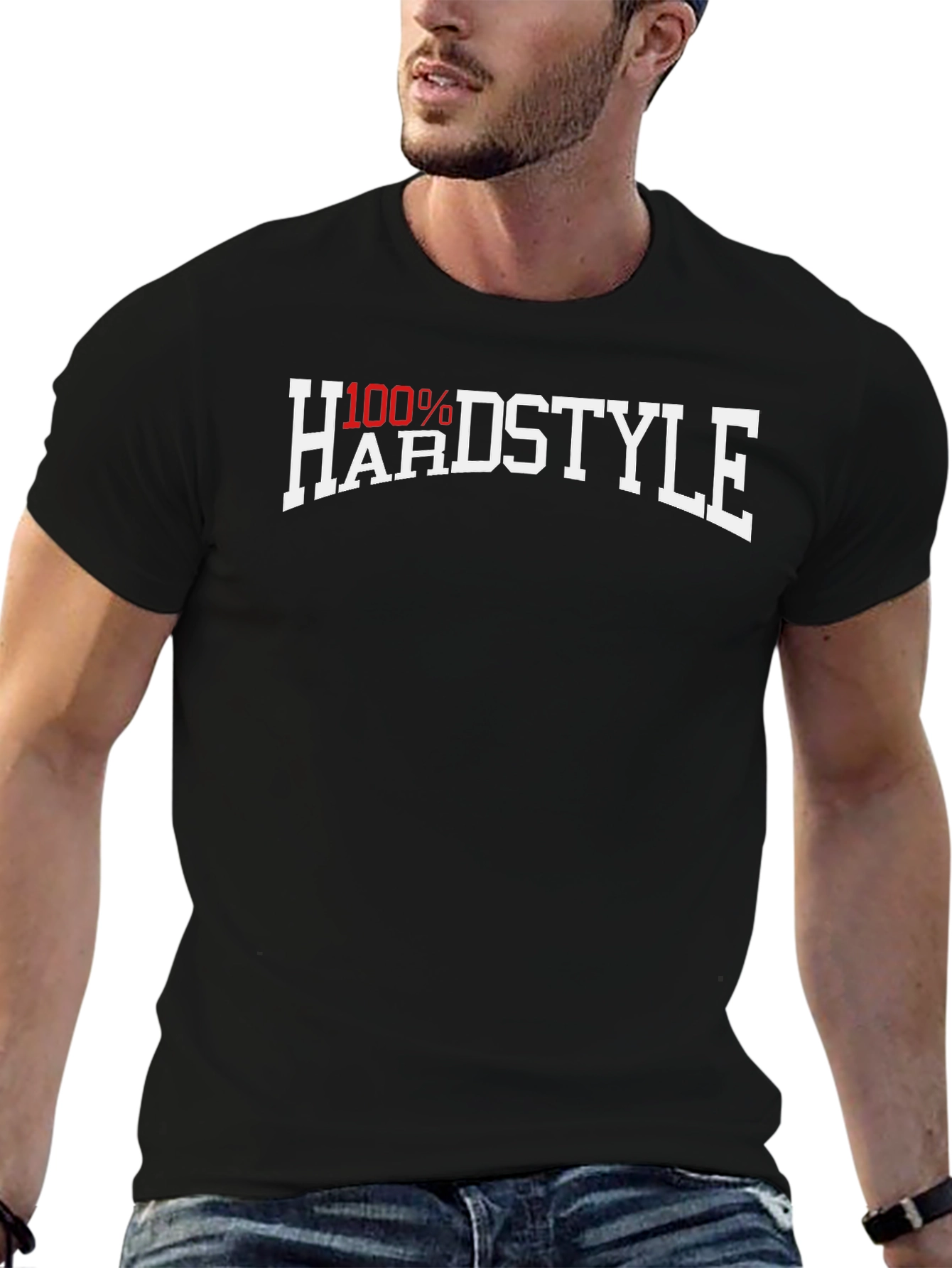100% Hardstyle Black Cotton Graphic Tee