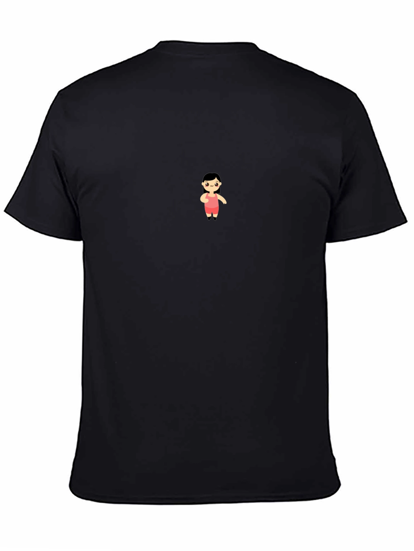 Black T-Shirt with Cute Cartoon Graphic
