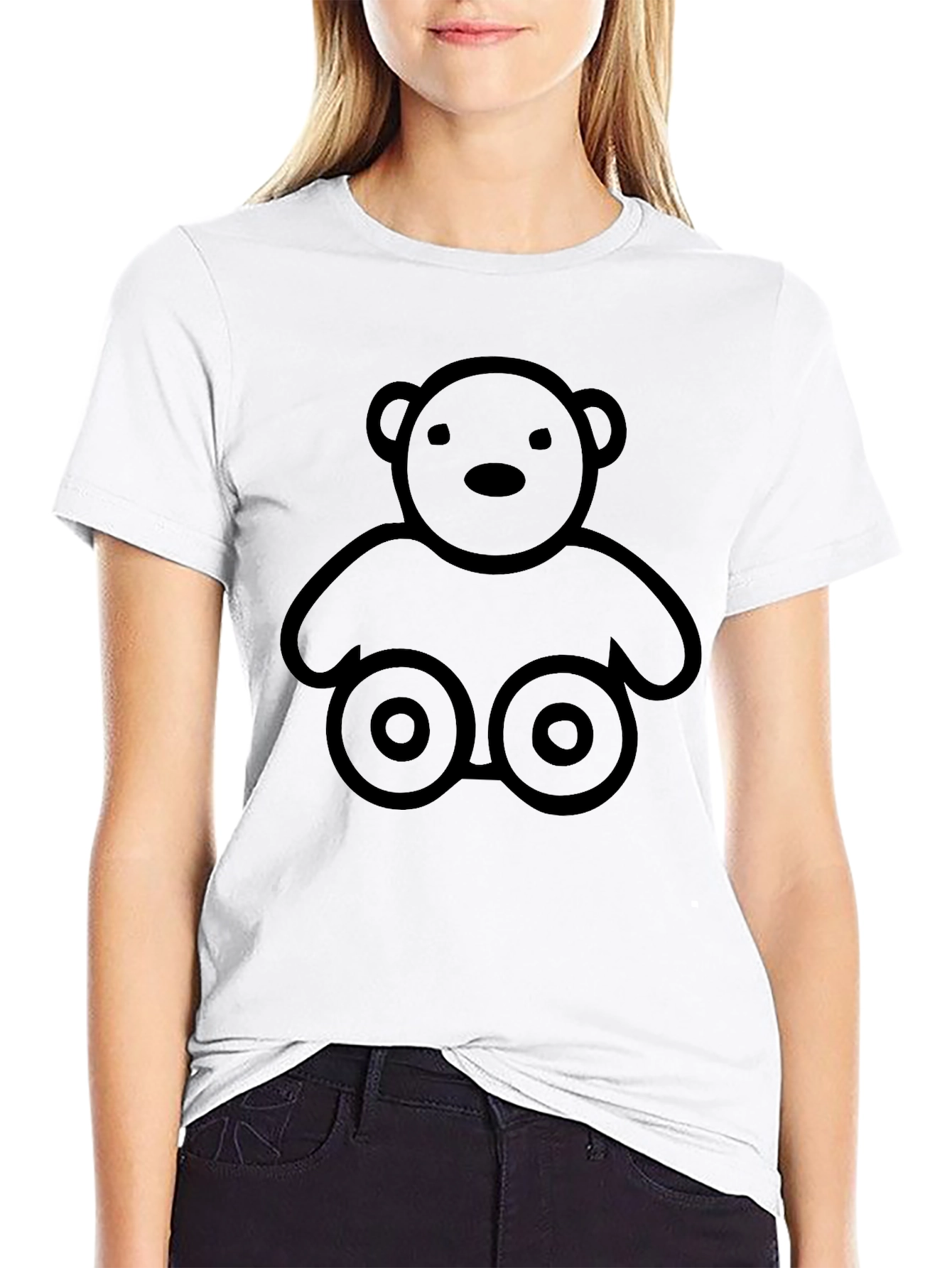 Cool Teddy Bear Graphic T-Shirt - Classic Black
