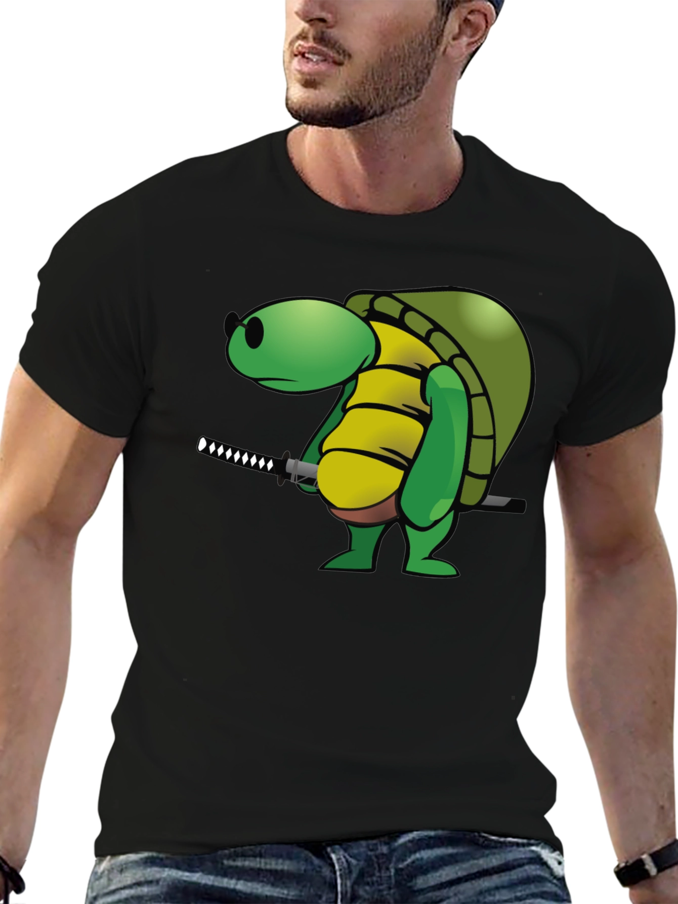 Ninja Turtle T-Shirt - Black Cotton Graphic Tee
