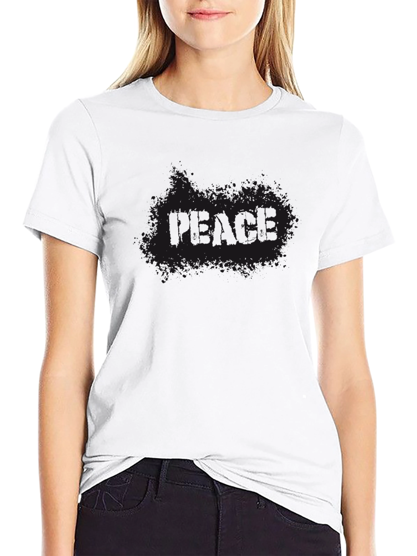 Mens Solid Black Short Sleeve Casual T-Shirt