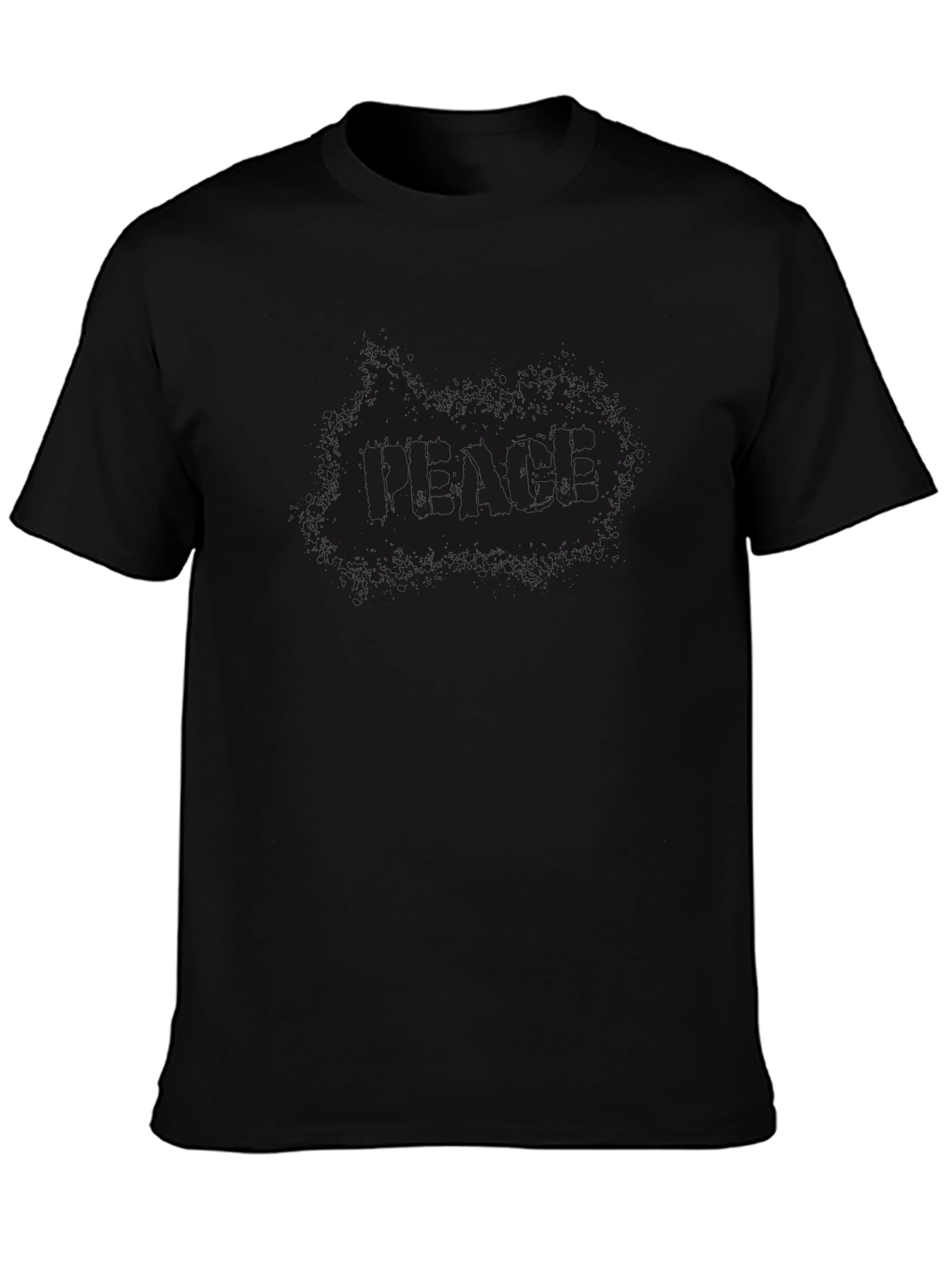 Mens Solid Black Short Sleeve Casual T-Shirt