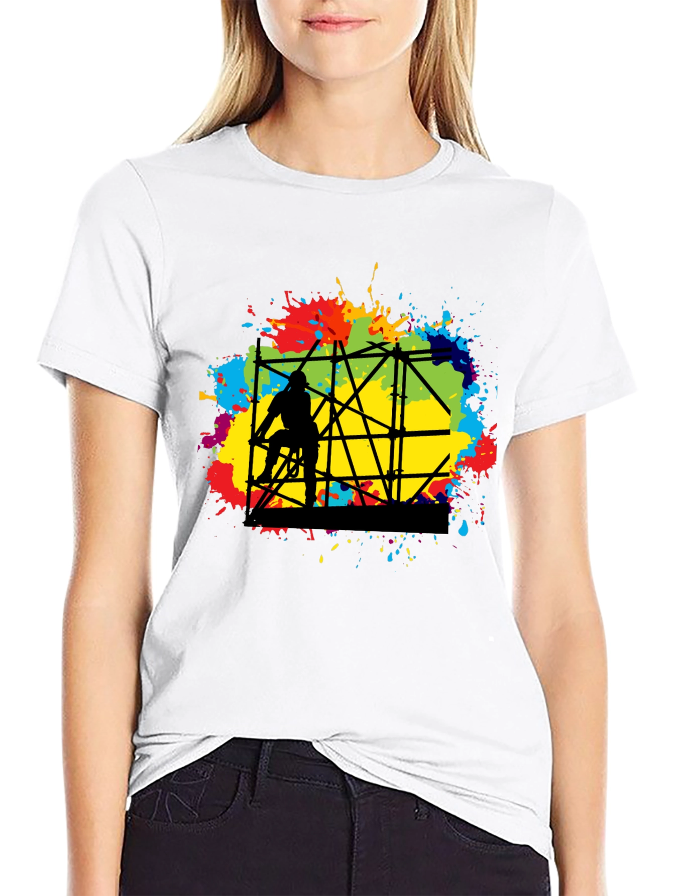 Abstract Scaffolding Graphic T-Shirt