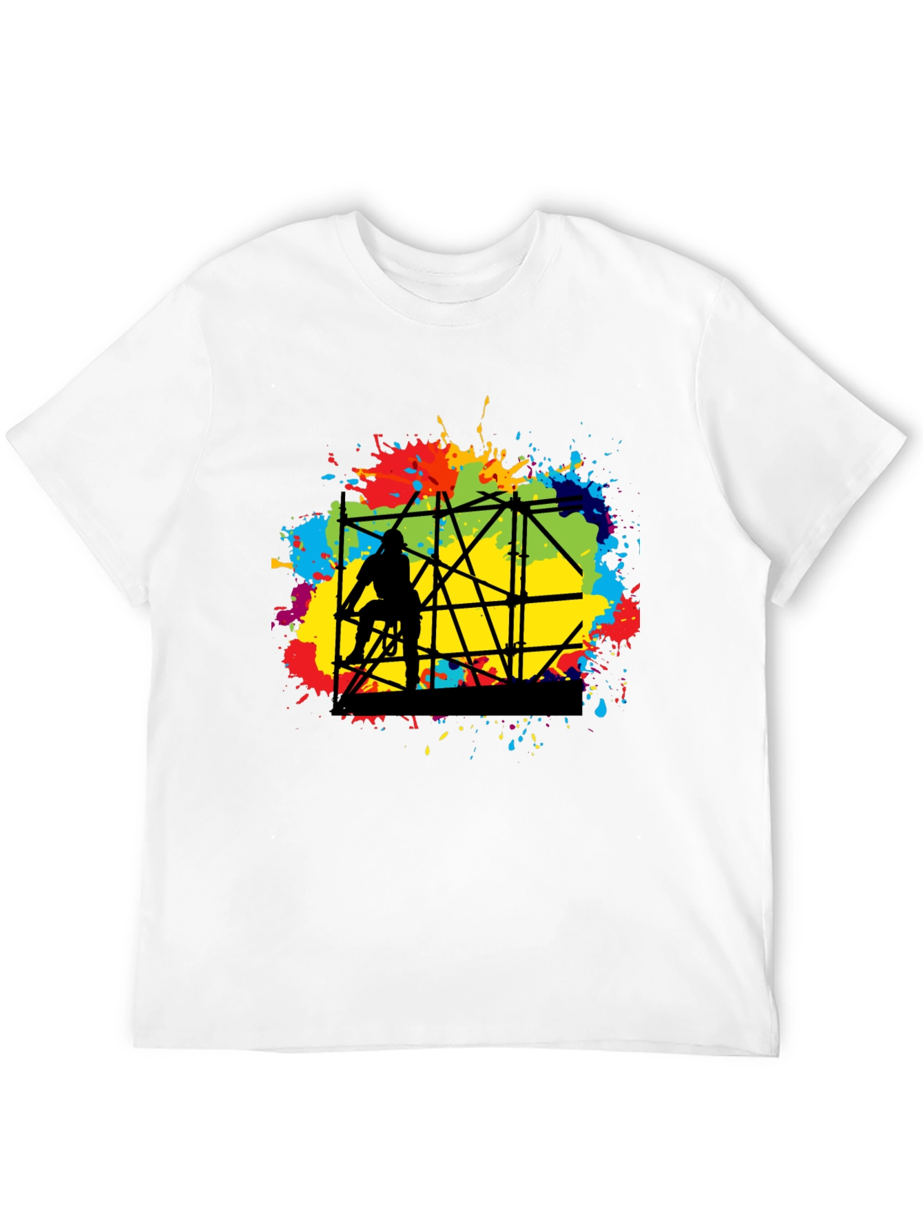 Abstract Scaffolding Graphic T-Shirt