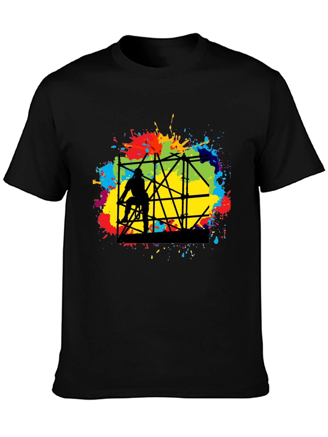 Abstract Scaffolding Graphic T-Shirt