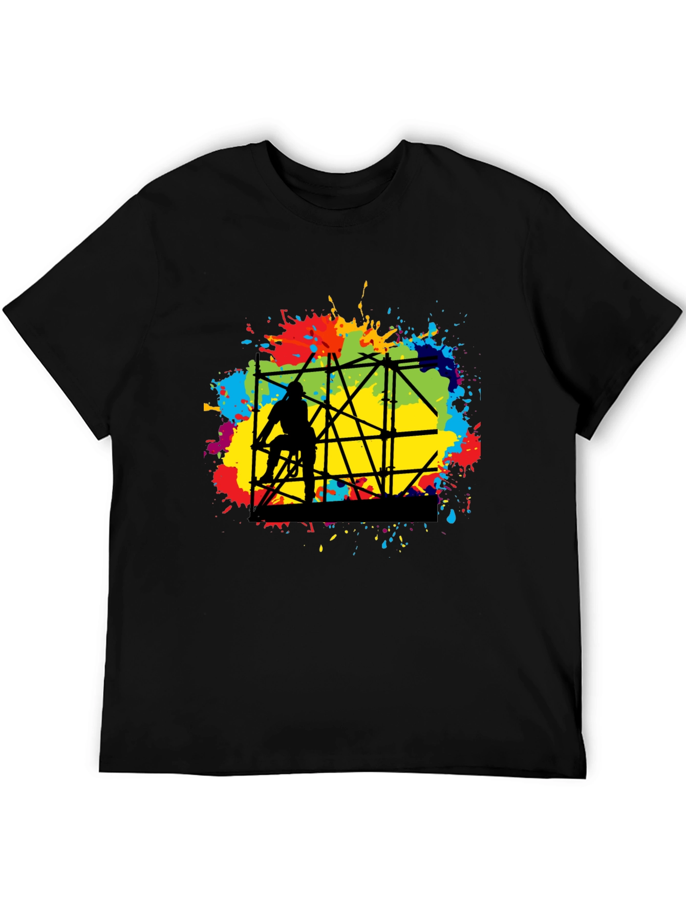 Abstract Scaffolding Graphic T-Shirt