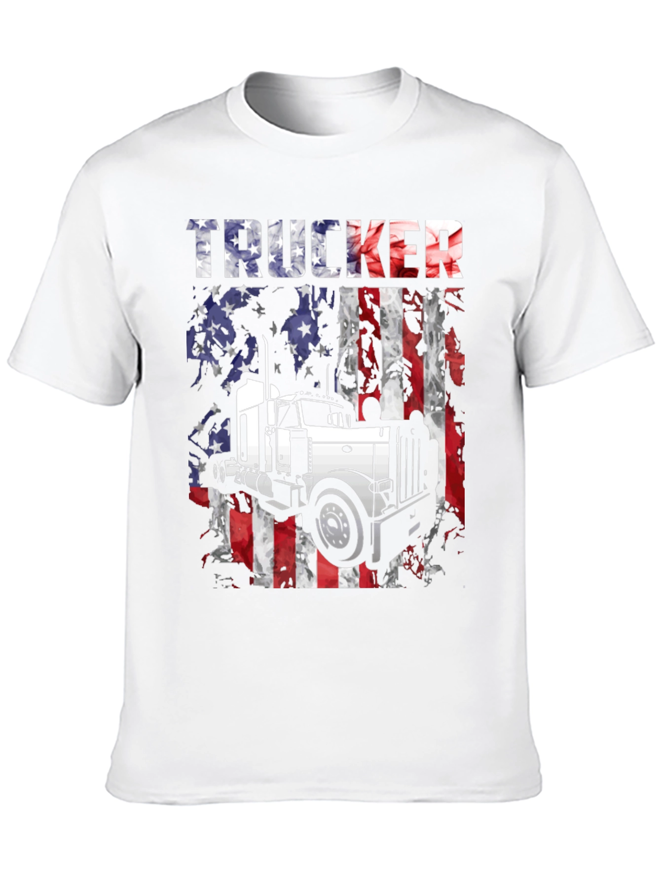 Trucker American Flag T-Shirt - Black