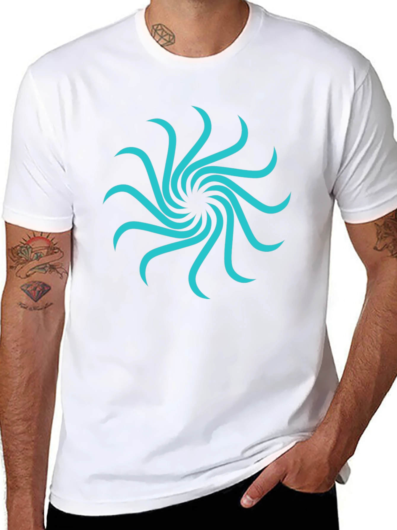 Abstract Swirl Graphic Tee - Modern Casual Style