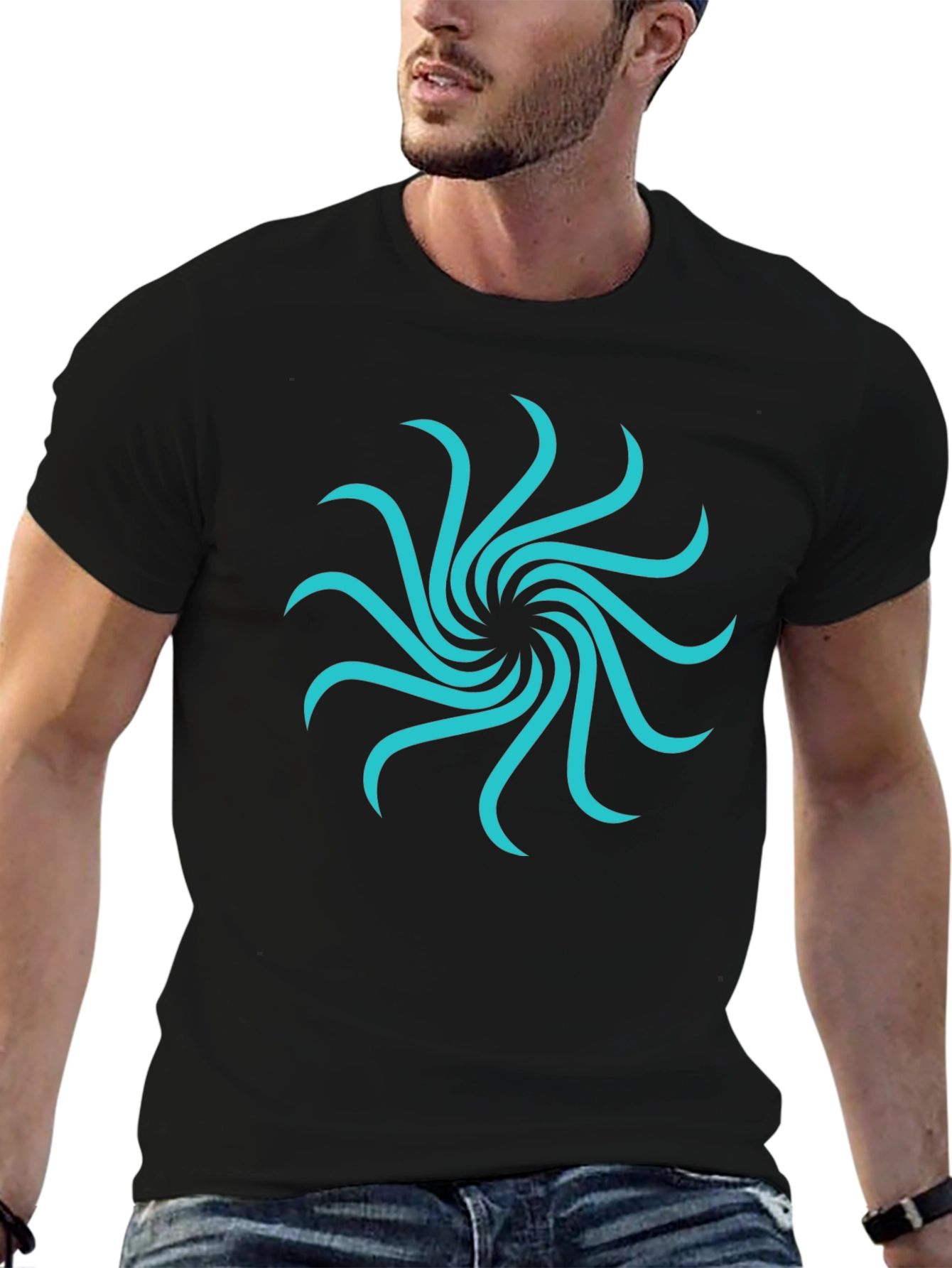 Abstract Swirl Graphic Tee - Modern Casual Style
