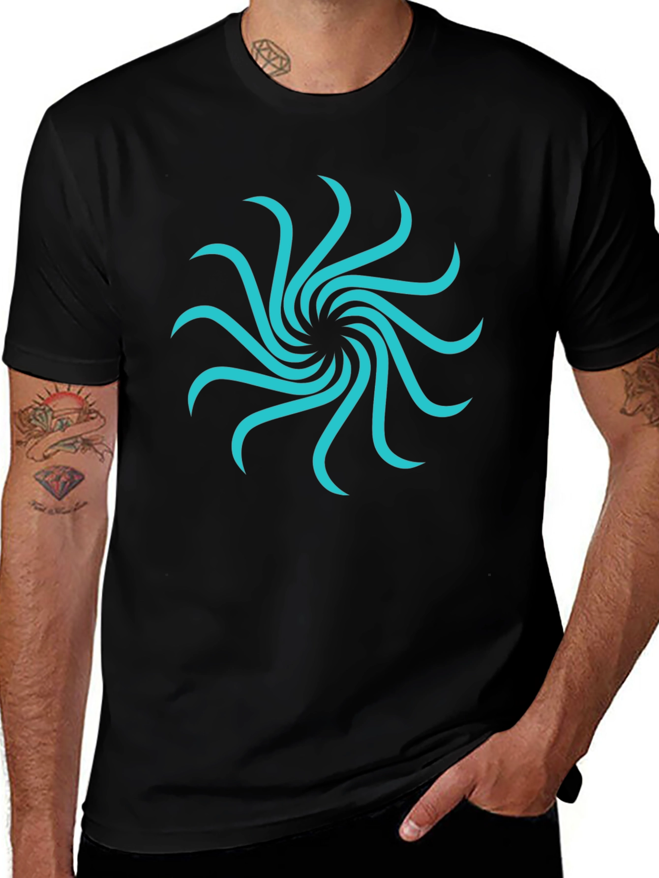Abstract Swirl Graphic Tee - Modern Casual Style