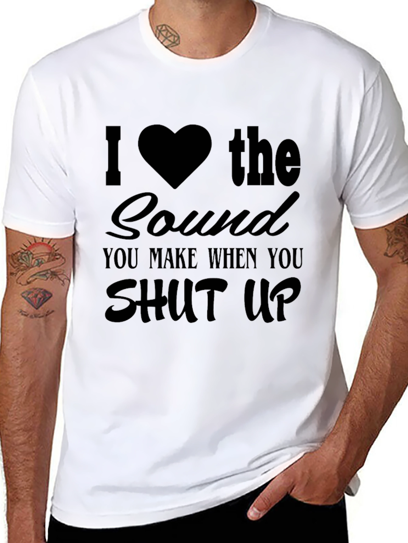 I Heart the Sound Mens Black Graphic Tee