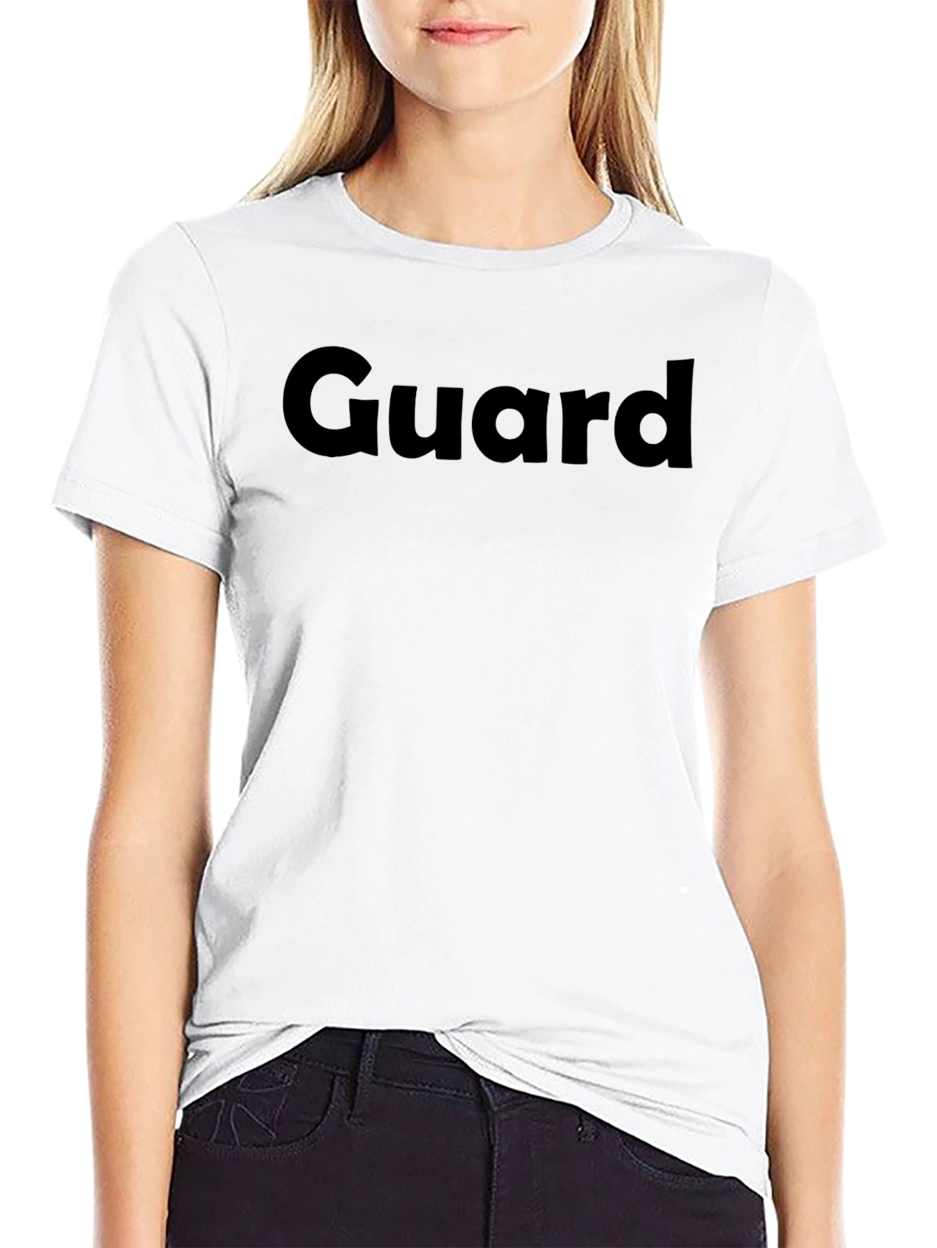 Guard T-Shirt - Black Crew Neck Casual Tee